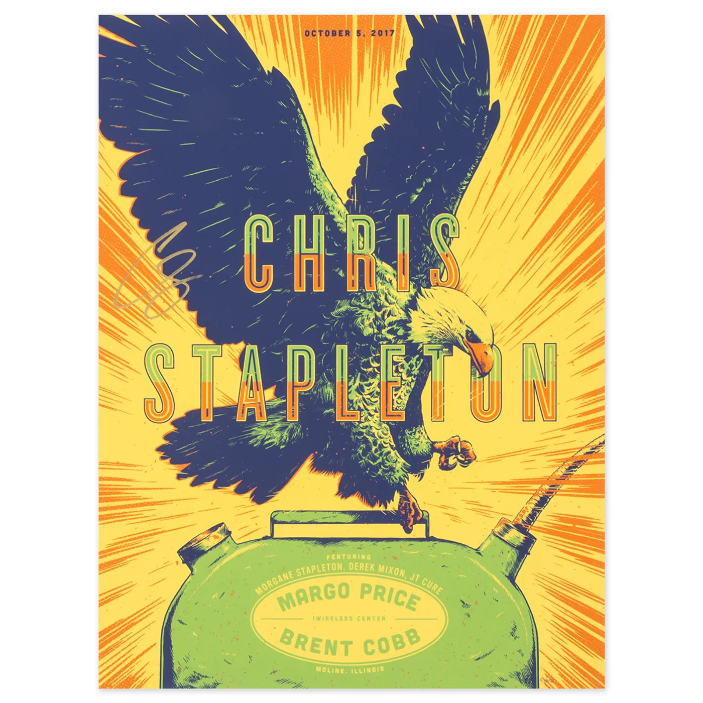 Signed Chris Stapleton Show Poster – Moline, IL 10/5/17