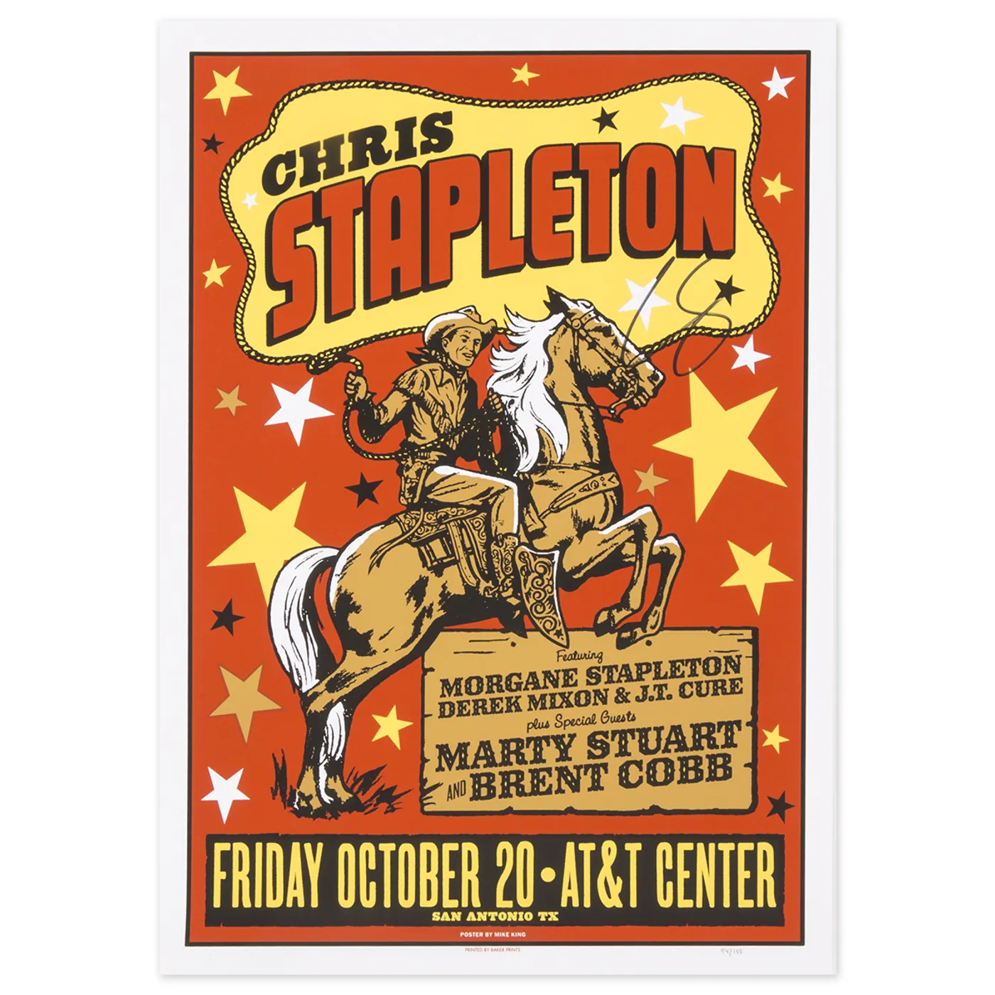 Signed Chris Stapleton Show Poster – San Antonio, TX 10/20/17