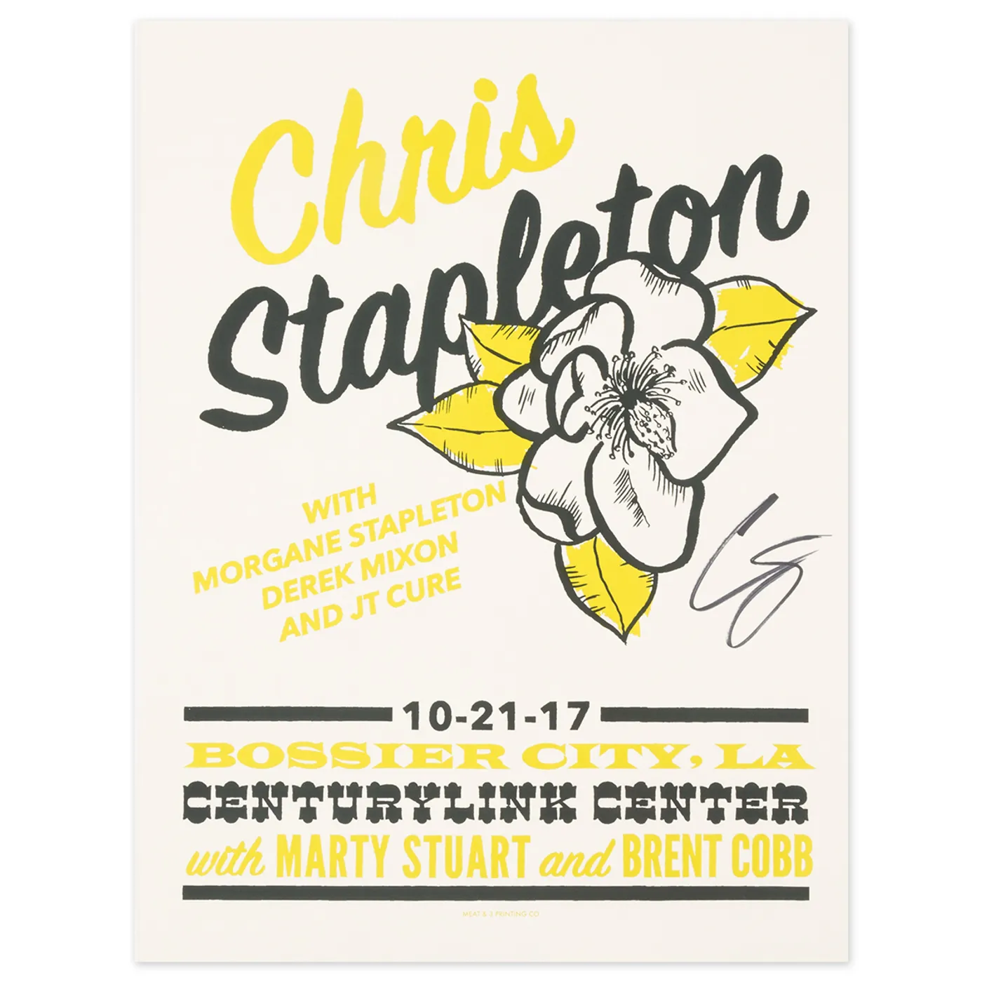 Signed Chris Stapleton Show Poster   Bossier City, LA 10/21/17