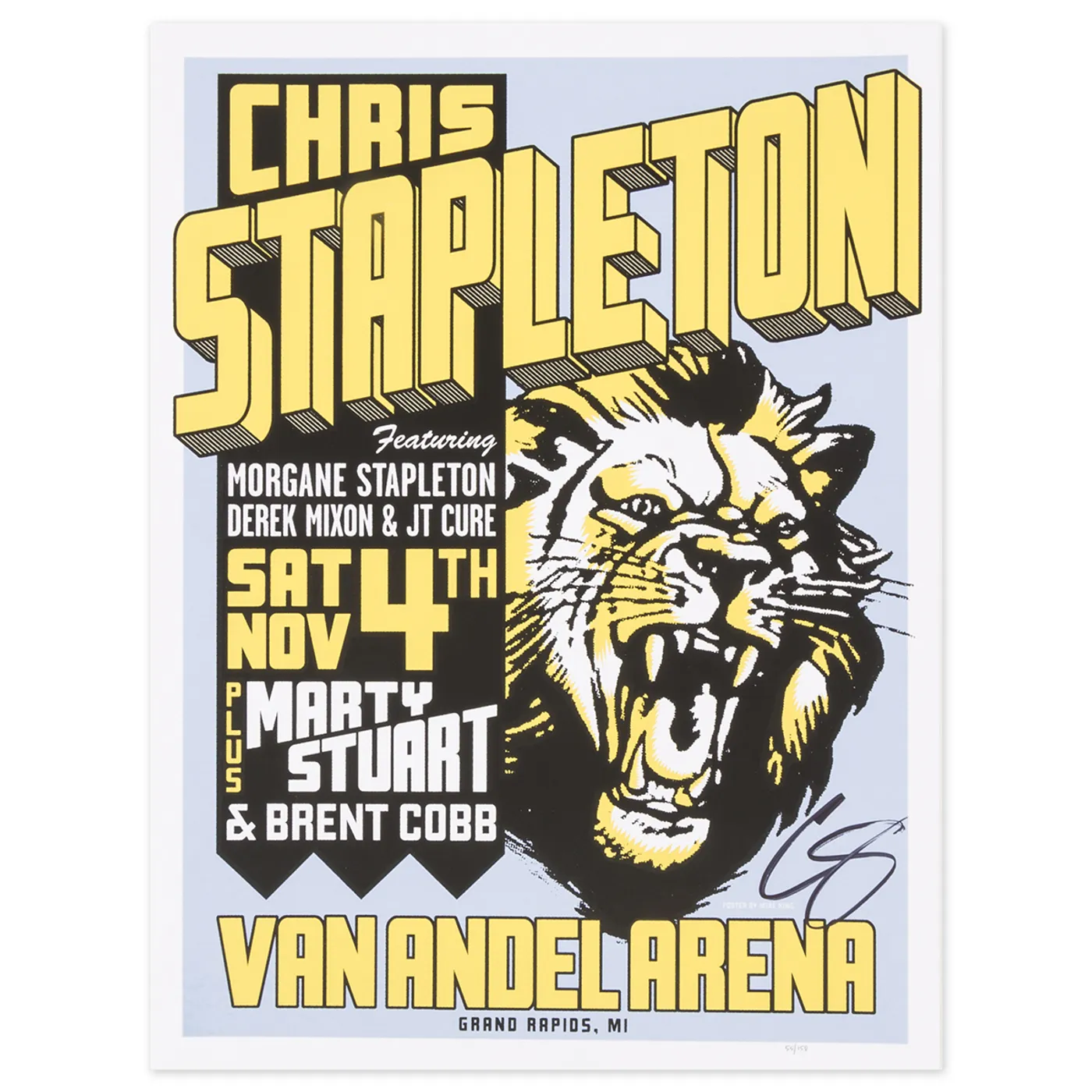 Signed Chris Stapleton Show Poster – Grand Rapids, MI 11/4/17