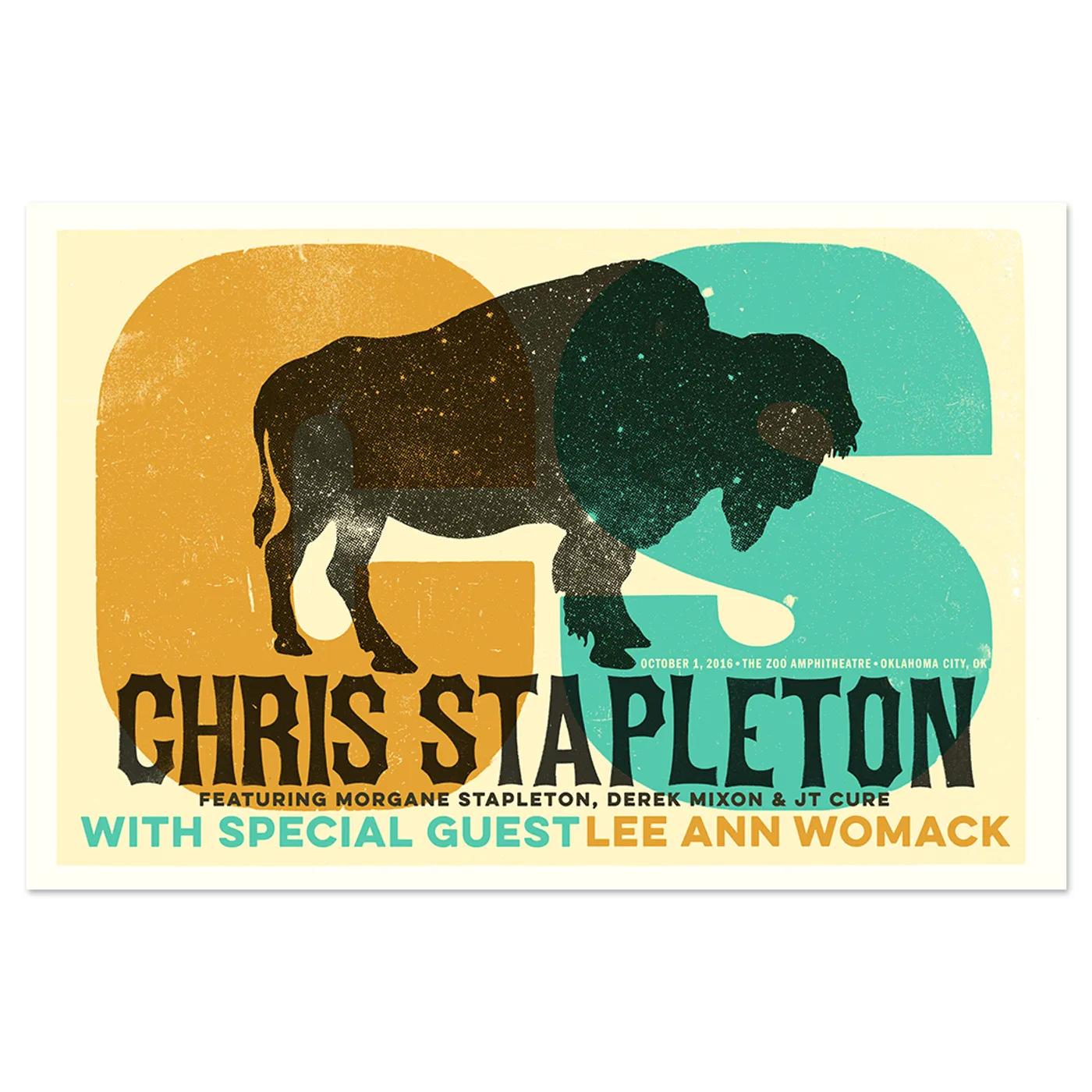 Chris Stapleton Show Poster – Oklahoma City, OK 10/1/16