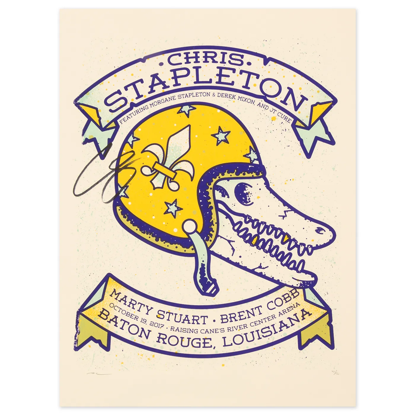 Signed Chris Stapleton Show Poster   Baton Rouge, LA 10/19/17