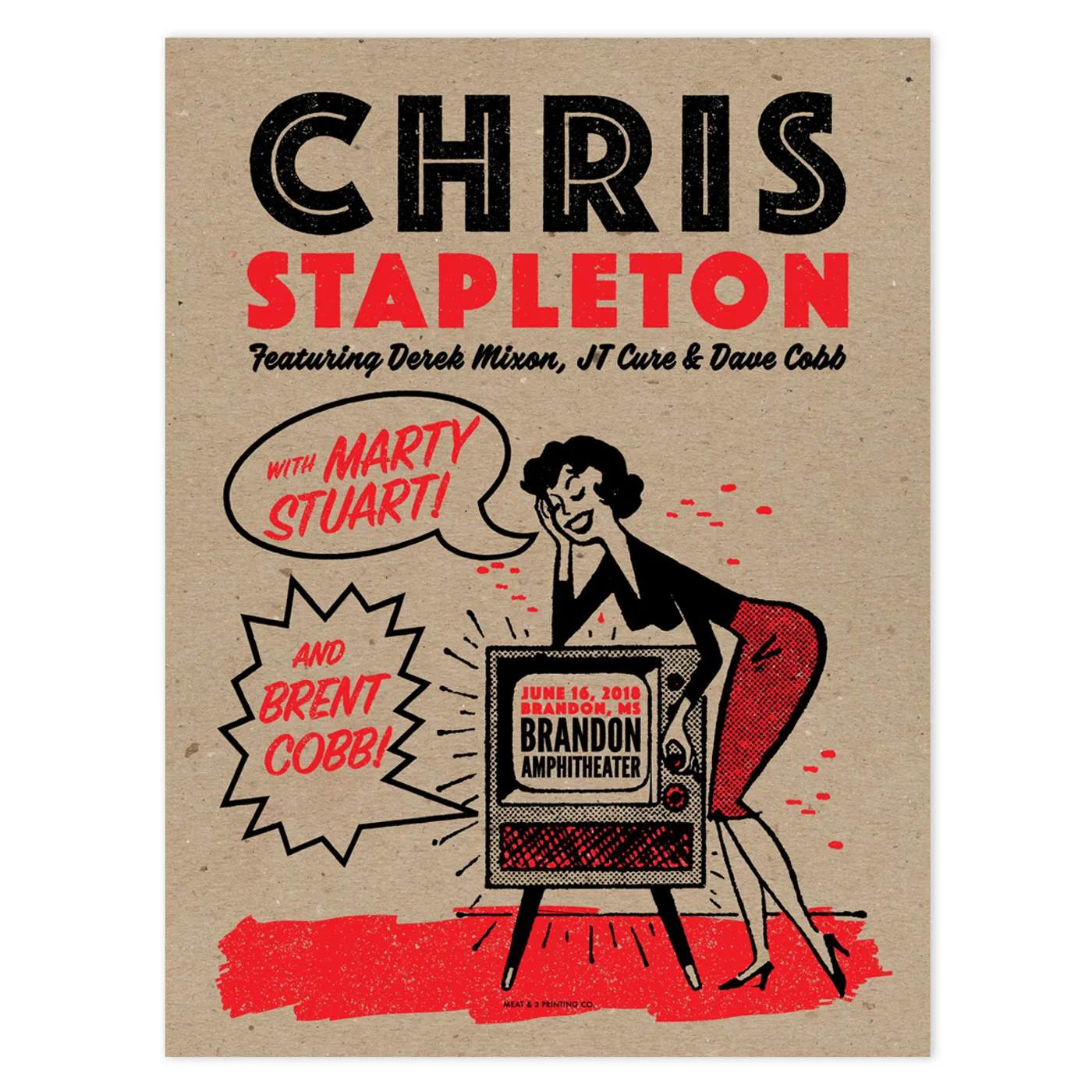 Chris Stapleton Show Poster   Brandon, MS 6/16/18