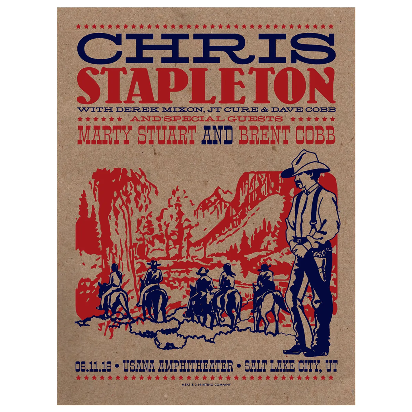 Chris Stapleton Show Poster – Salt Lake City, UT 8/11/18
