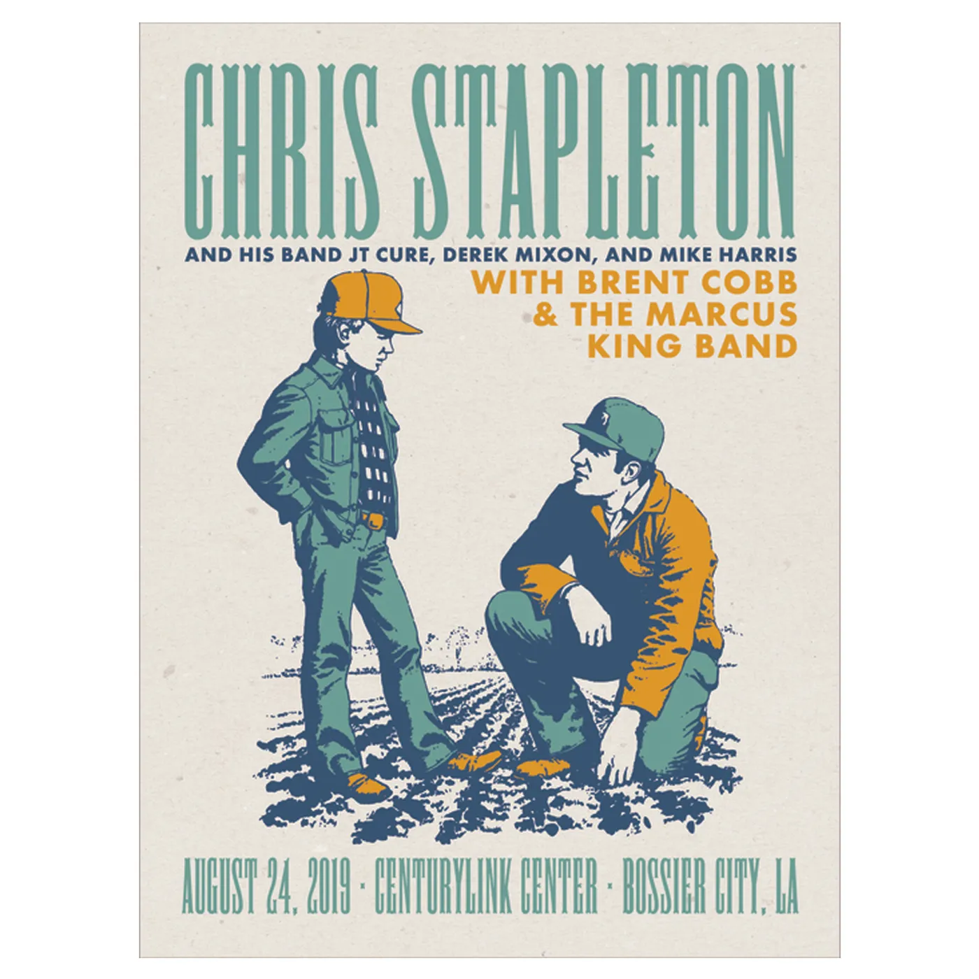Chris Stapleton Show Poster   Bossier City, LA 8/24/19