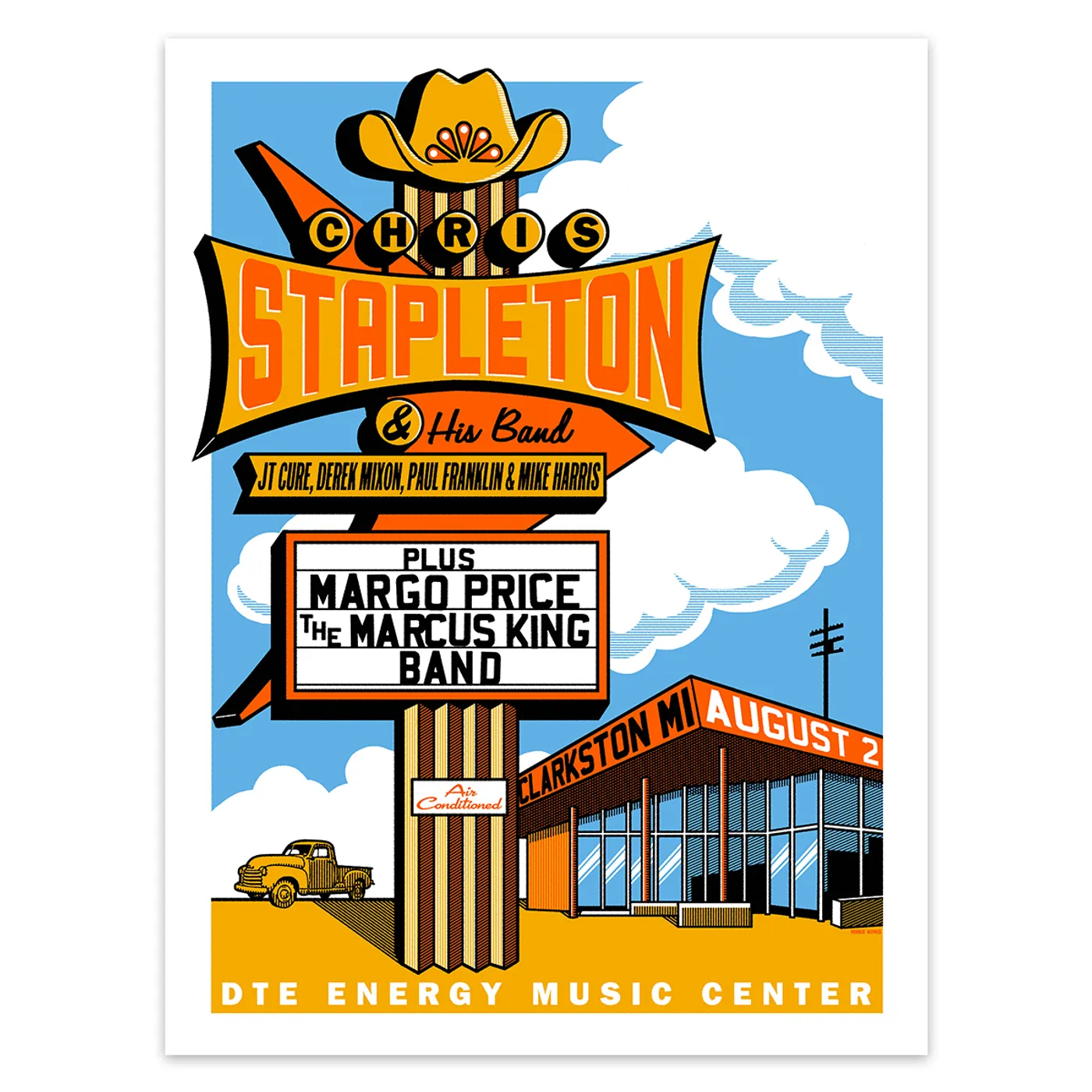Chris Stapleton Show Poster – Clarkston, MI 8/2/19