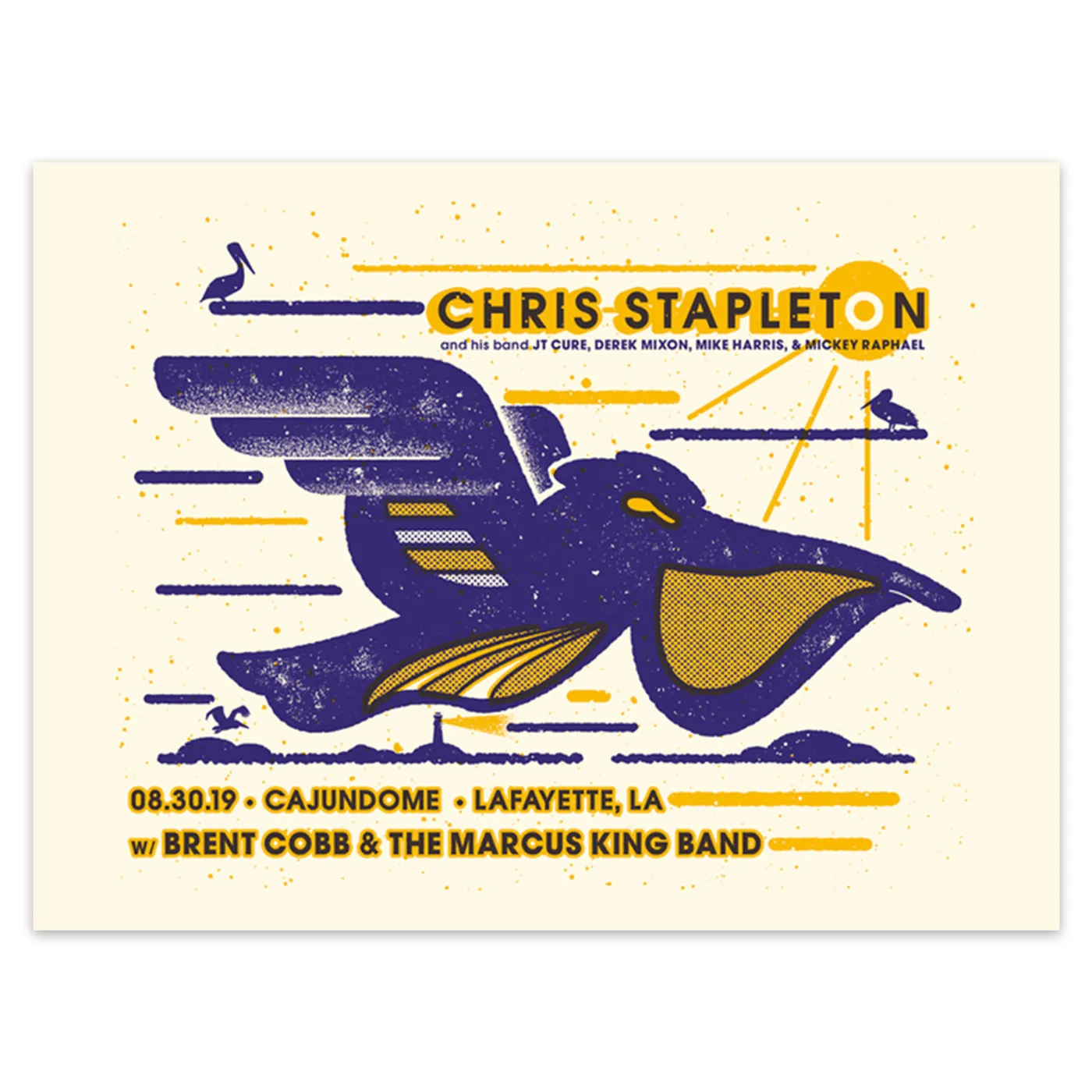 Chris Stapleton Show Poster   Lafayette, LA 8/30/19