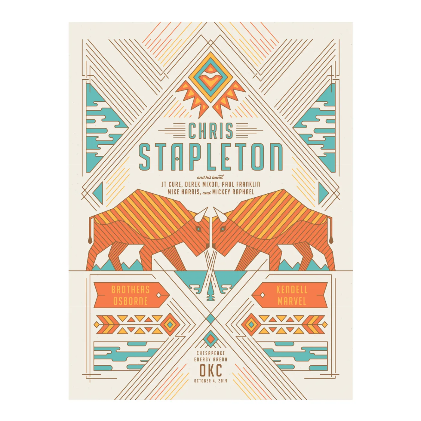 Chris Stapleton Show Poster   Oklahoma City, OK 10/4/19