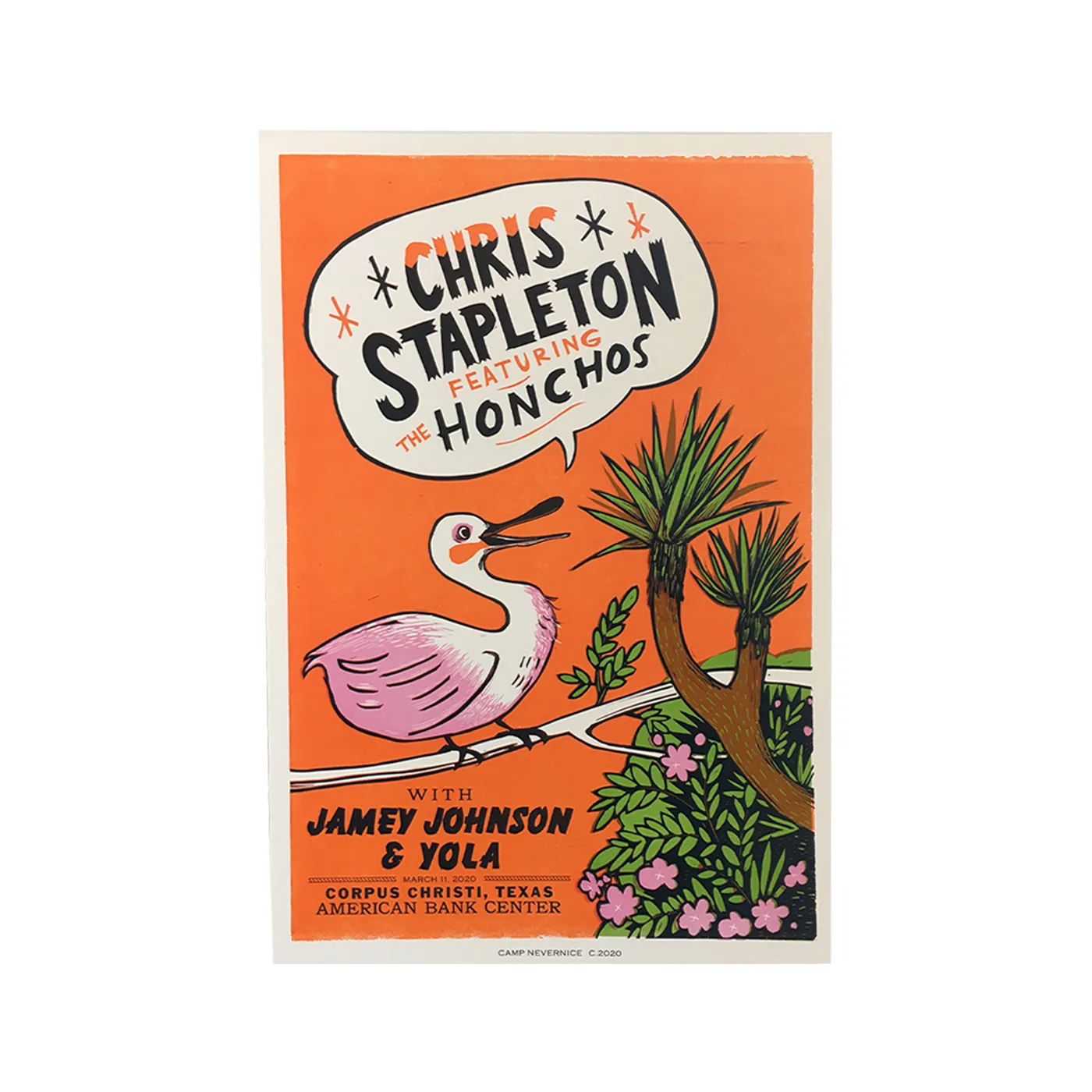 Chris Stapleton Show Poster – Corpus Christi, TX 3/11/20