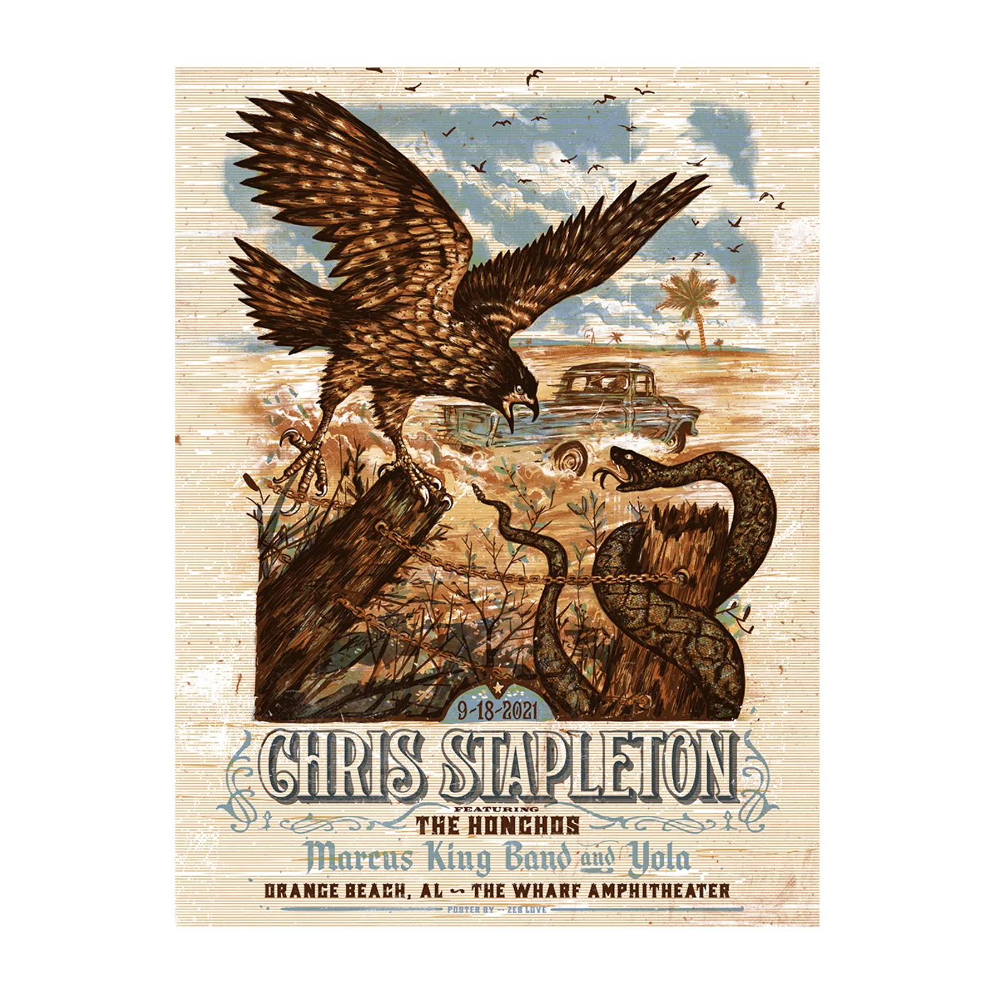 Chris Stapleton Show Poster- Orange Beach, AL- 09/18/21