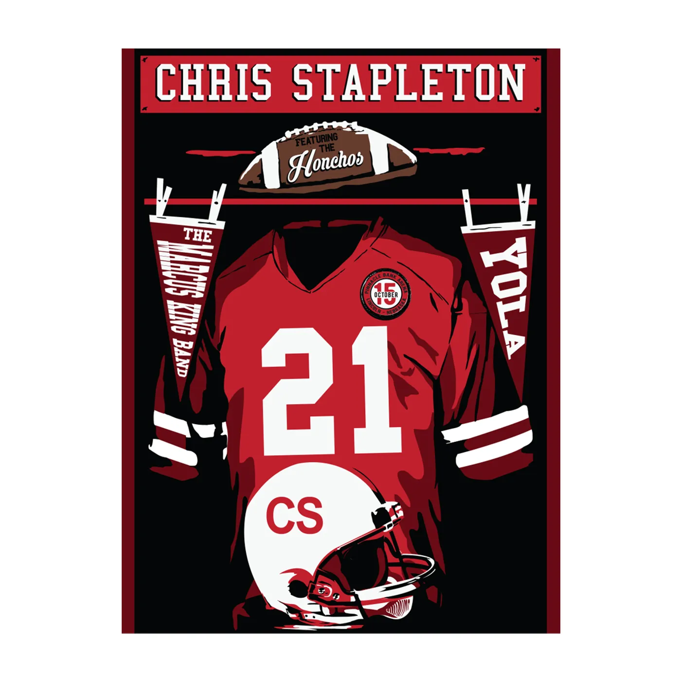 Chris Stapleton Show Poster- Lincoln, NE- 10/15/21
