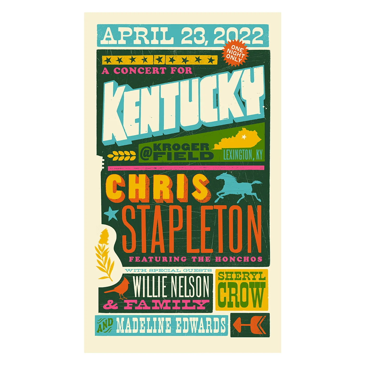 Chris Stapleton Show Poster  Lexington, KY  04/23/22