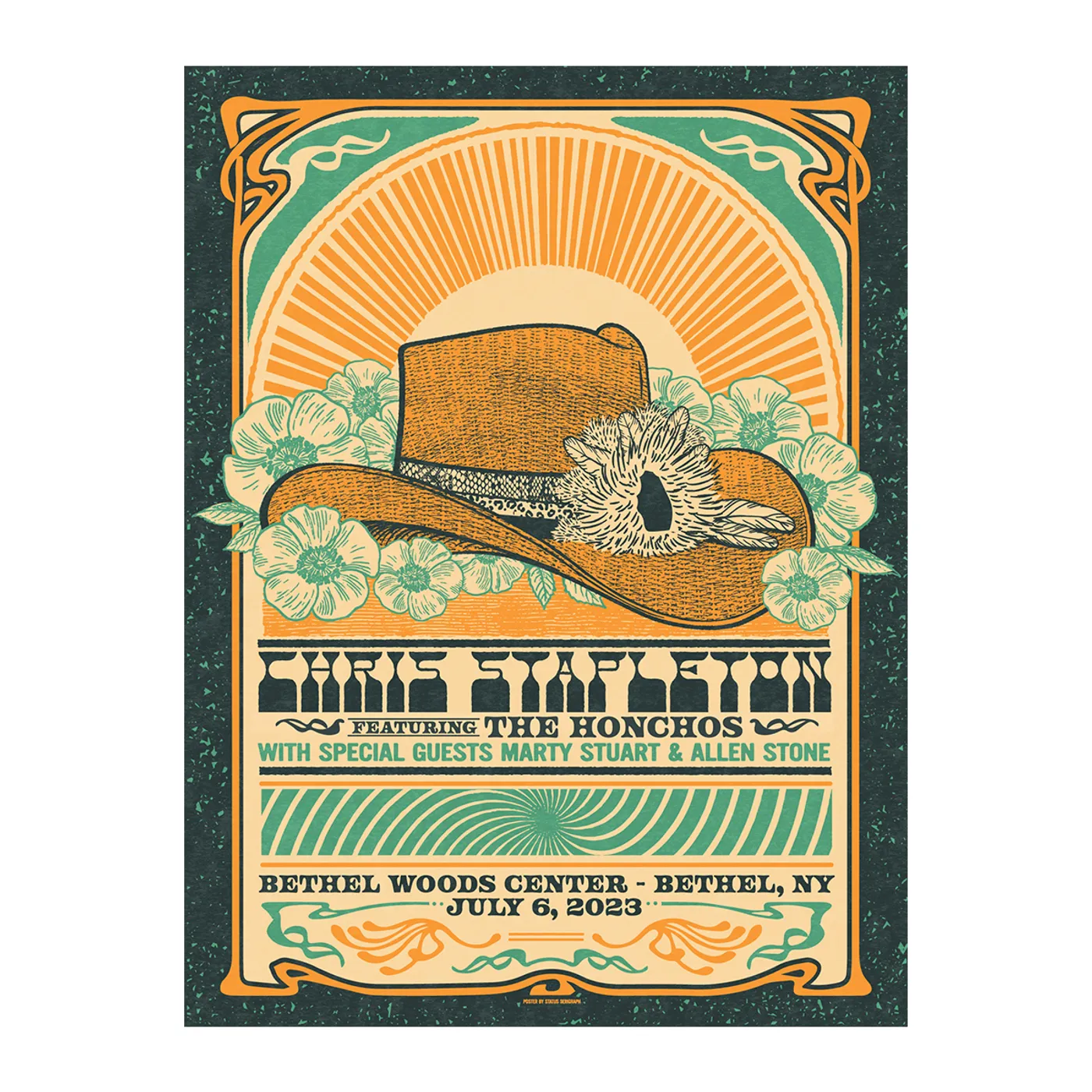 Chris Stapleton Show Poster – Bethel, NY – 07/06/2023