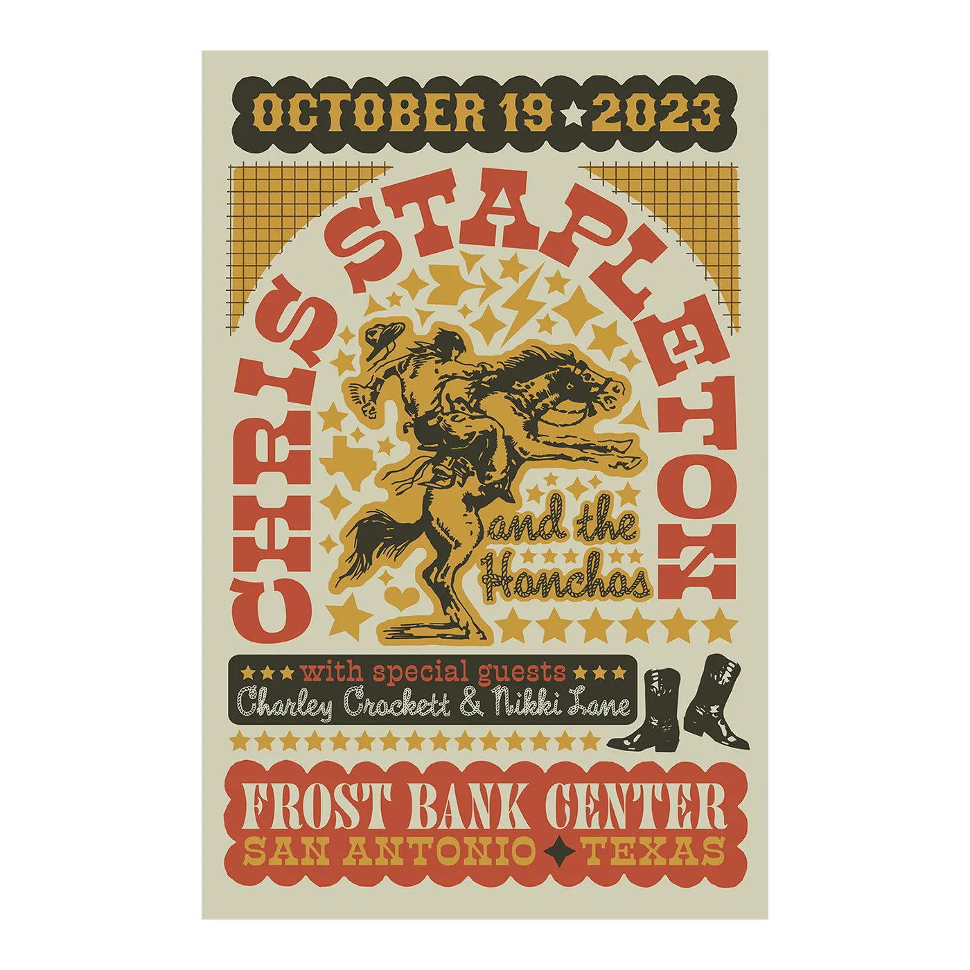 Chris Stapleton Show Poster – San Antonio, TX – 10/19/2023