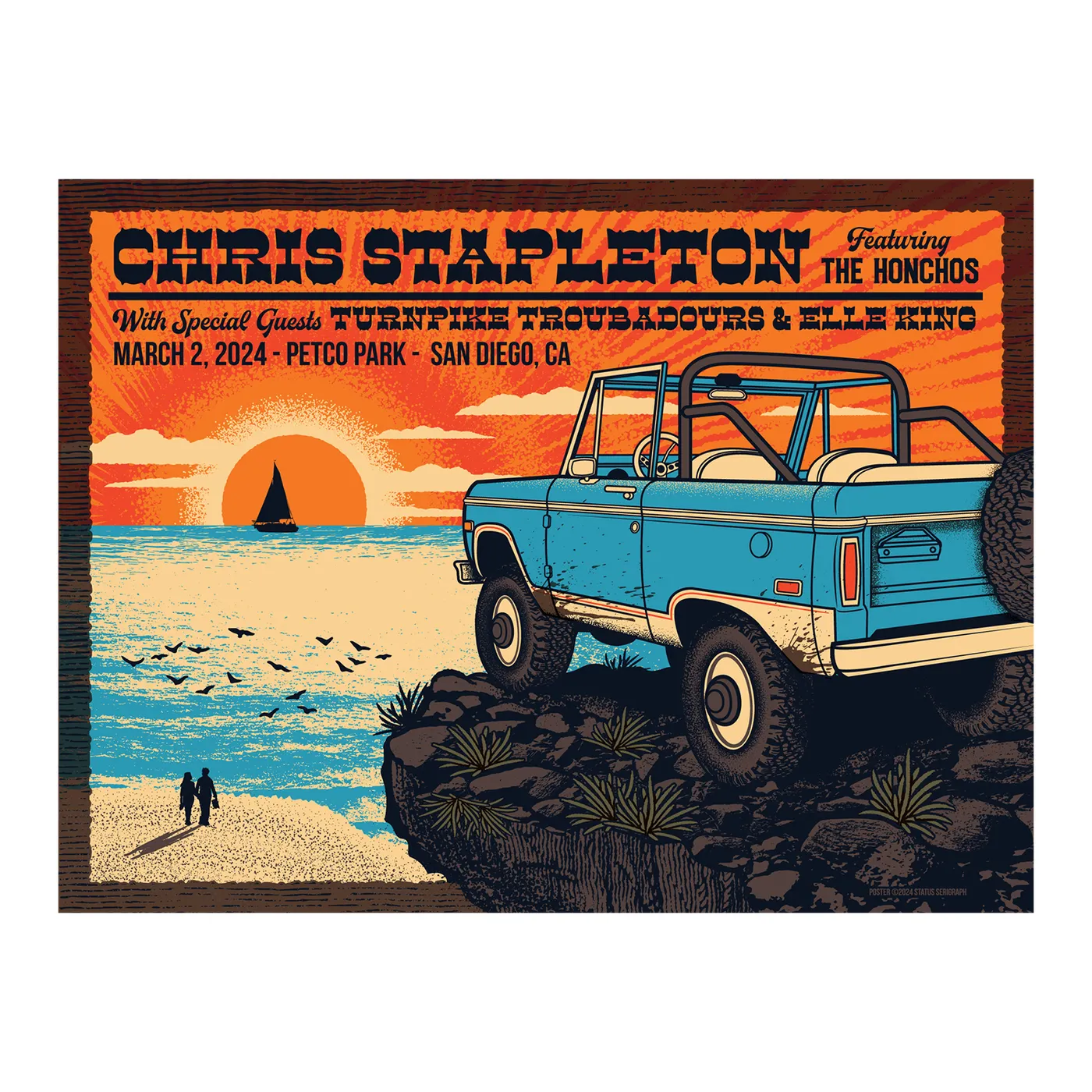 Chris Stapleton Show Poster  San Diego, CA  03/02/2024