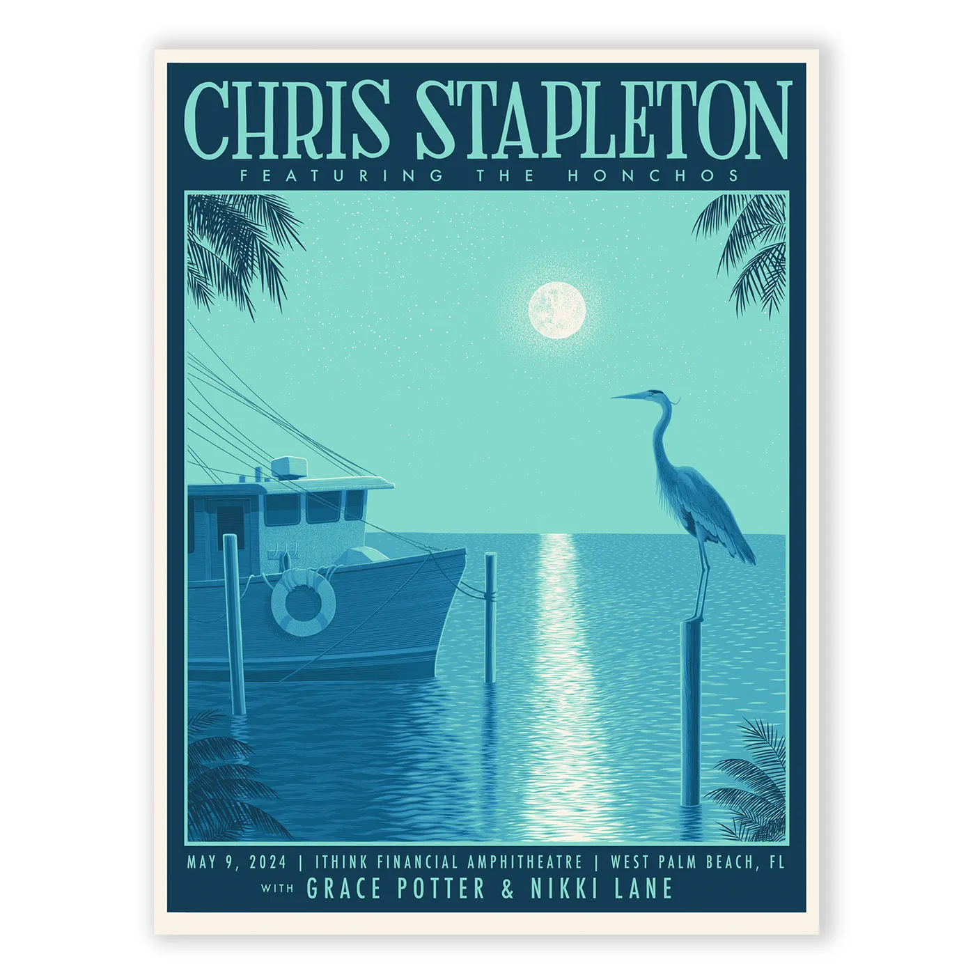 Chris Stapleton Show Poster  West Palm Beach, FL  05/09/2024