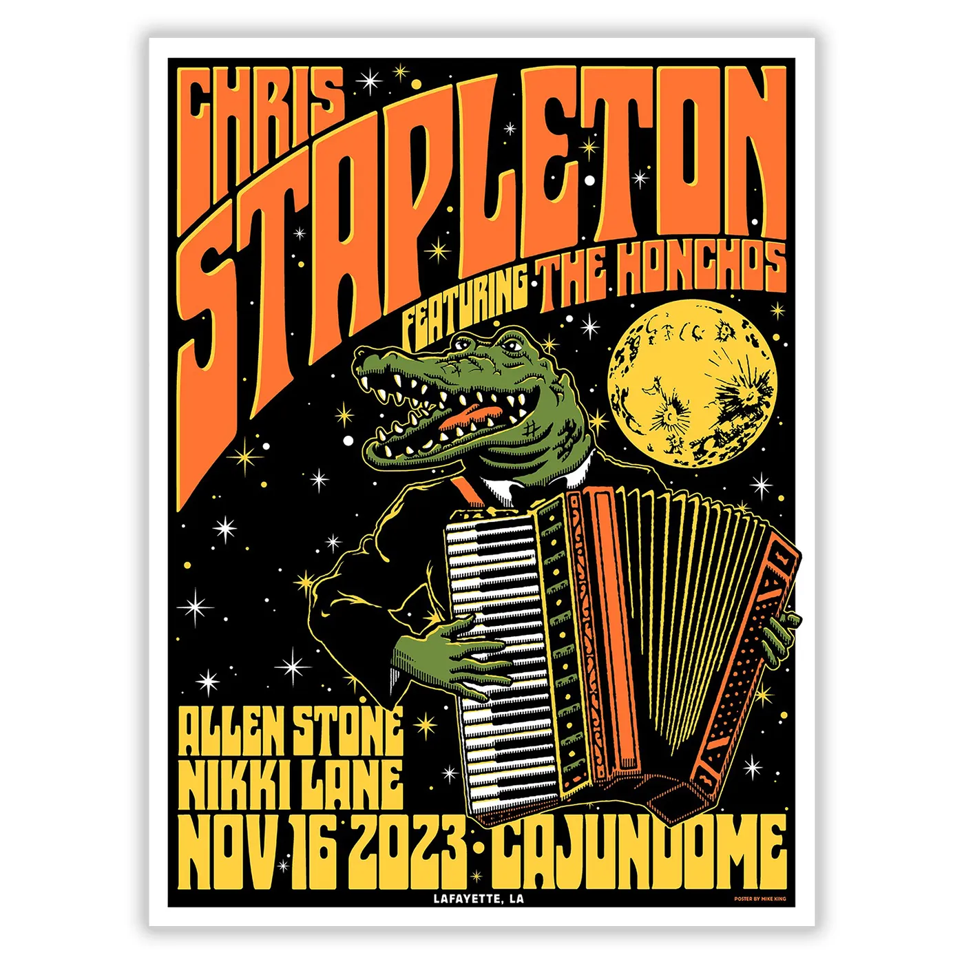 Chris Stapleton Show Poster – Lafayette, LA – 11/16/2023