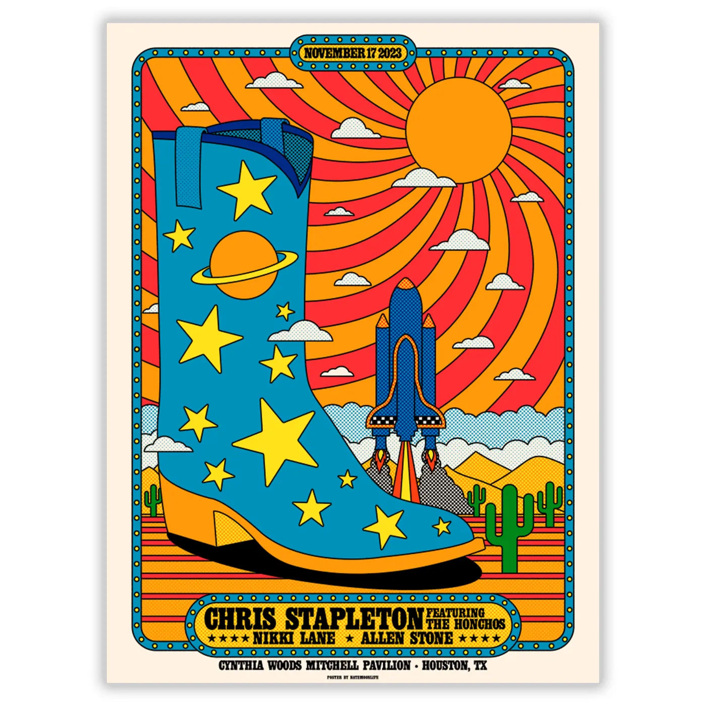 Chris Stapleton Show Poster – Houston, TX – 11/17/2023