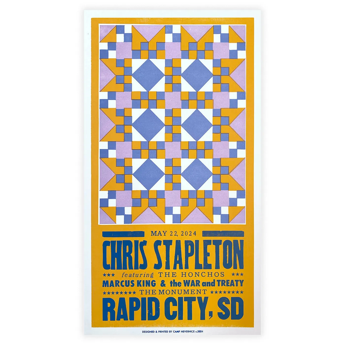 Chris Stapleton Show Poster  Rapid City, SD  05/22/2024