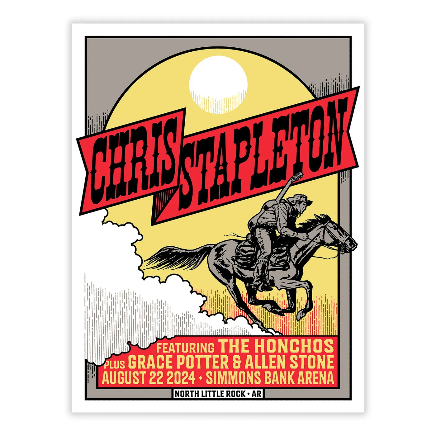 Chris Stapleton Show Poster  North Little Rock, AR  08/22/2024