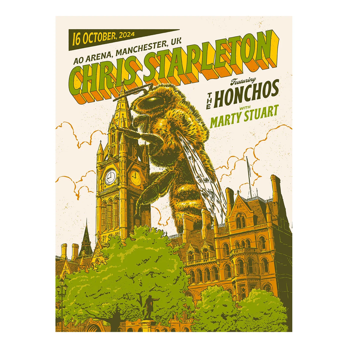 Chris Stapleton Show Poster  Manchester, UK  10/16/2024