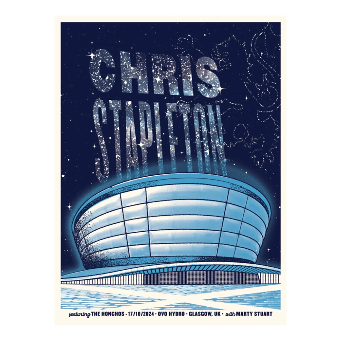Chris Stapleton Show Poster  Glasgow, UK  10/17/2024