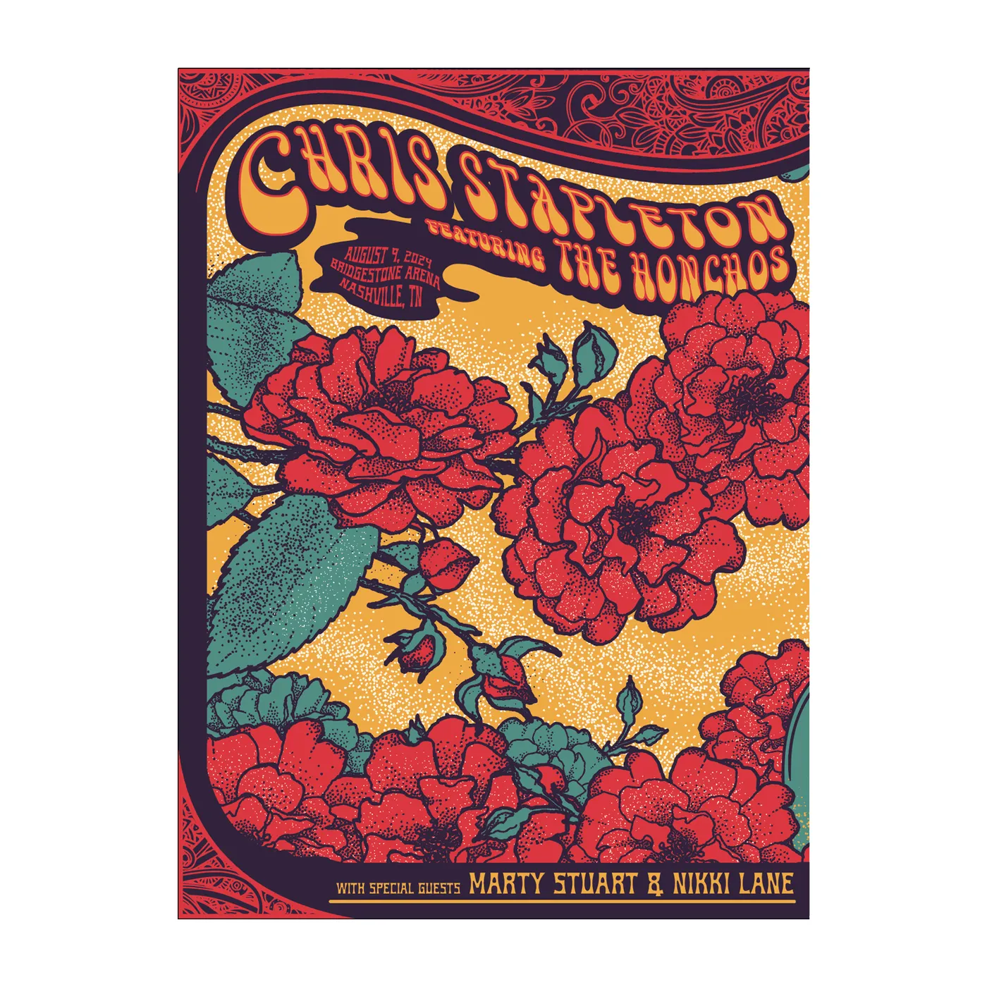 Chris Stapleton Show Poster  Nashville, TN  08/09/2024