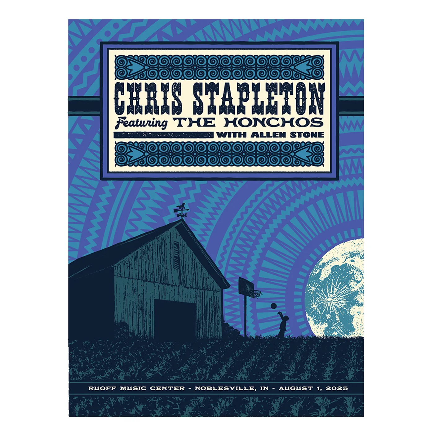 Chris Stapleton Show Poster  Noblesville, IN  08/01/2025