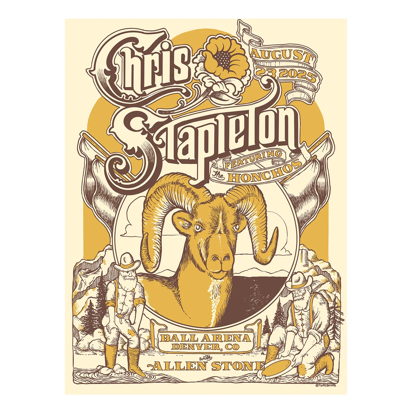 Chris Stapleton Show Poster  Denver, CO  08/23/2025