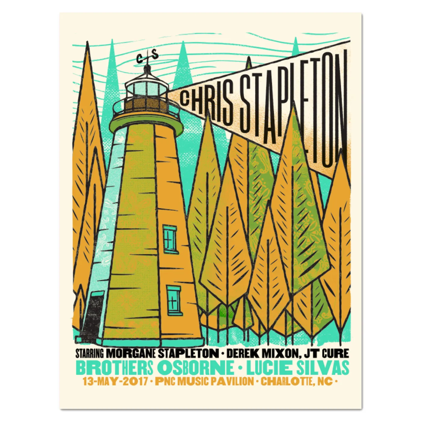 Chris Stapleton Show Poster – Charlotte, NC 5/13/17