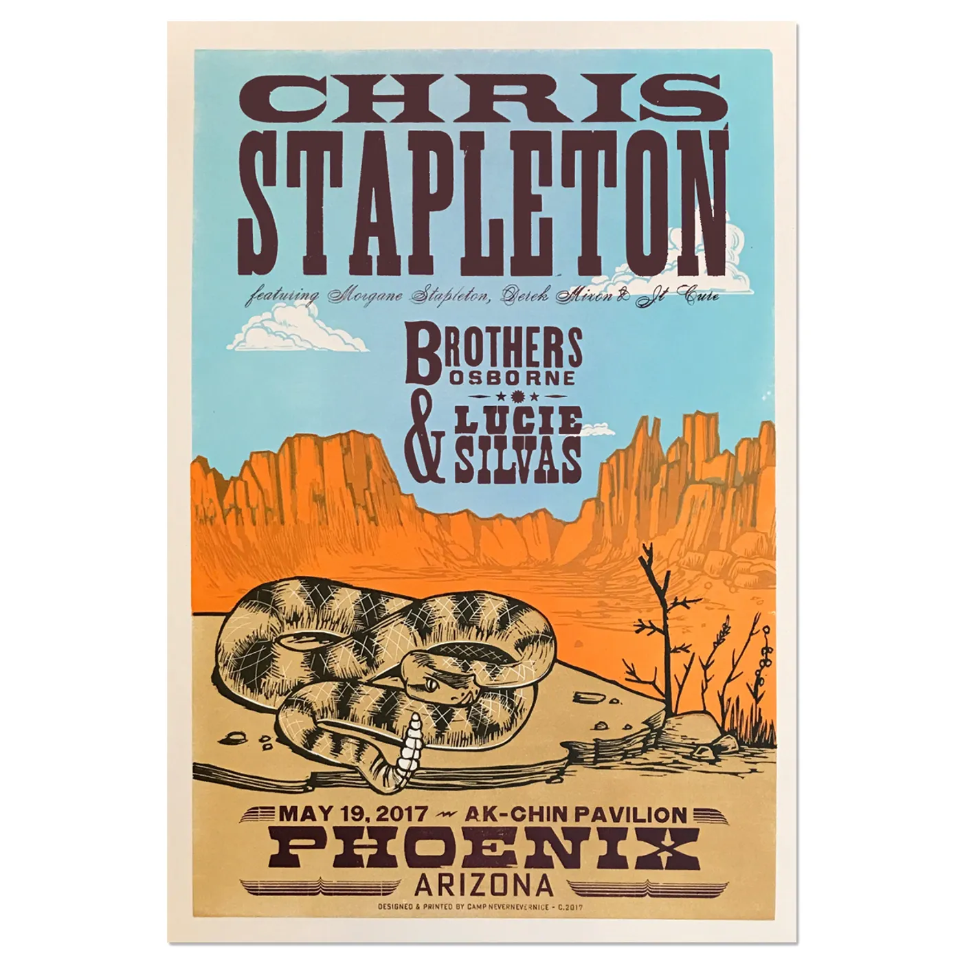 Chris Stapleton Show Poster – Phoenix, AZ 5/19/17