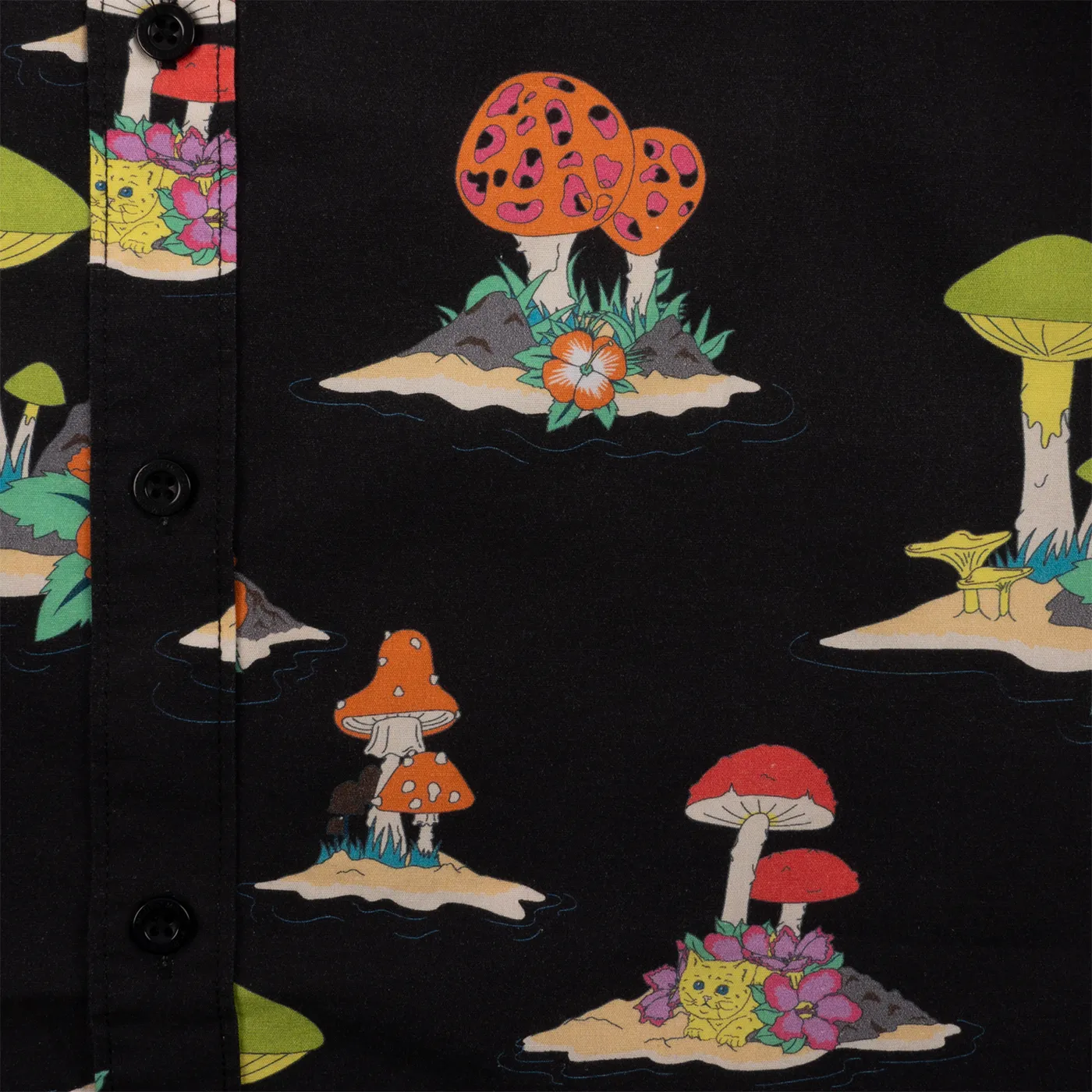 Modest Mouse Tropical Button Down Black