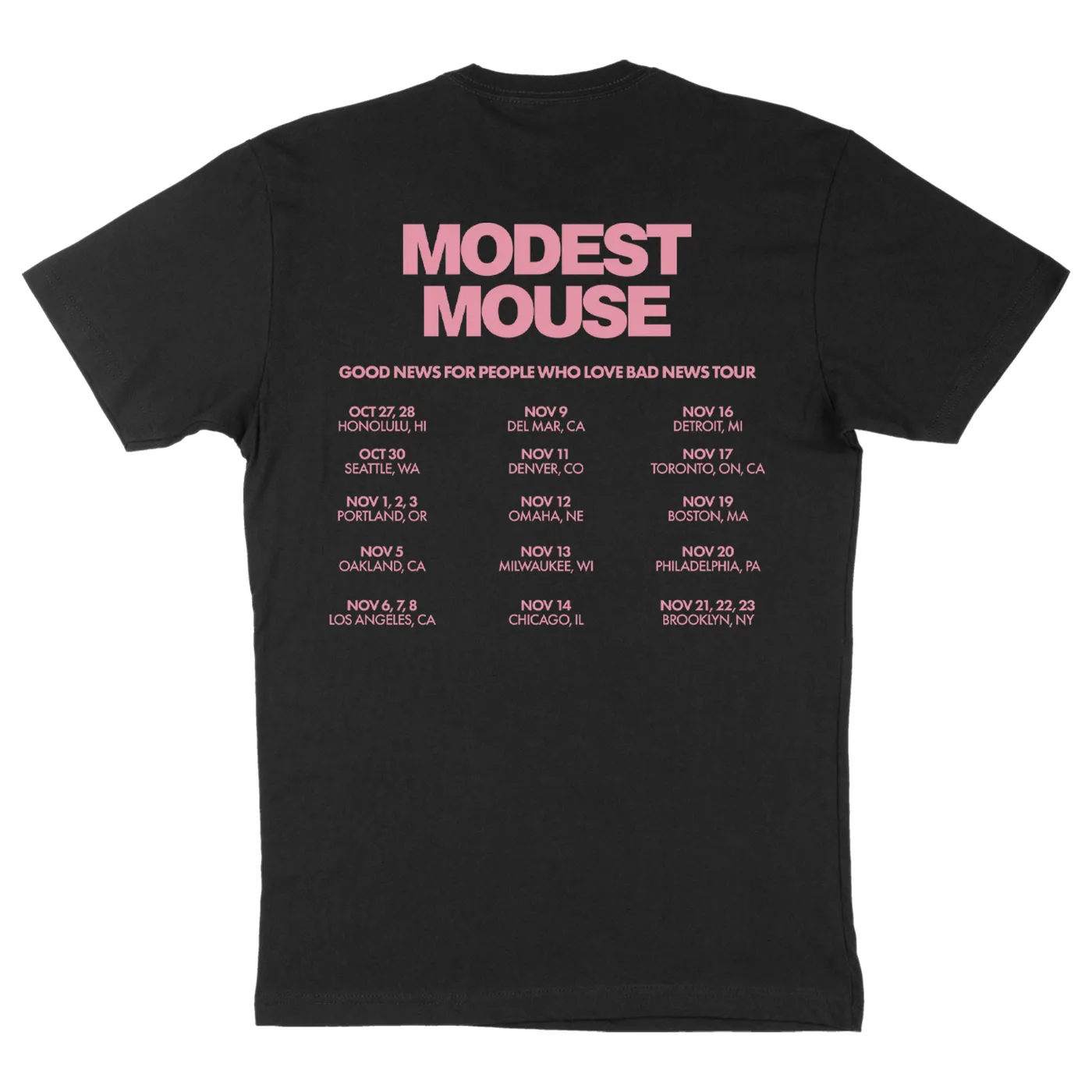 Modest Mouse Good News For People Who Love Bad News Fall Tour Tee - Black