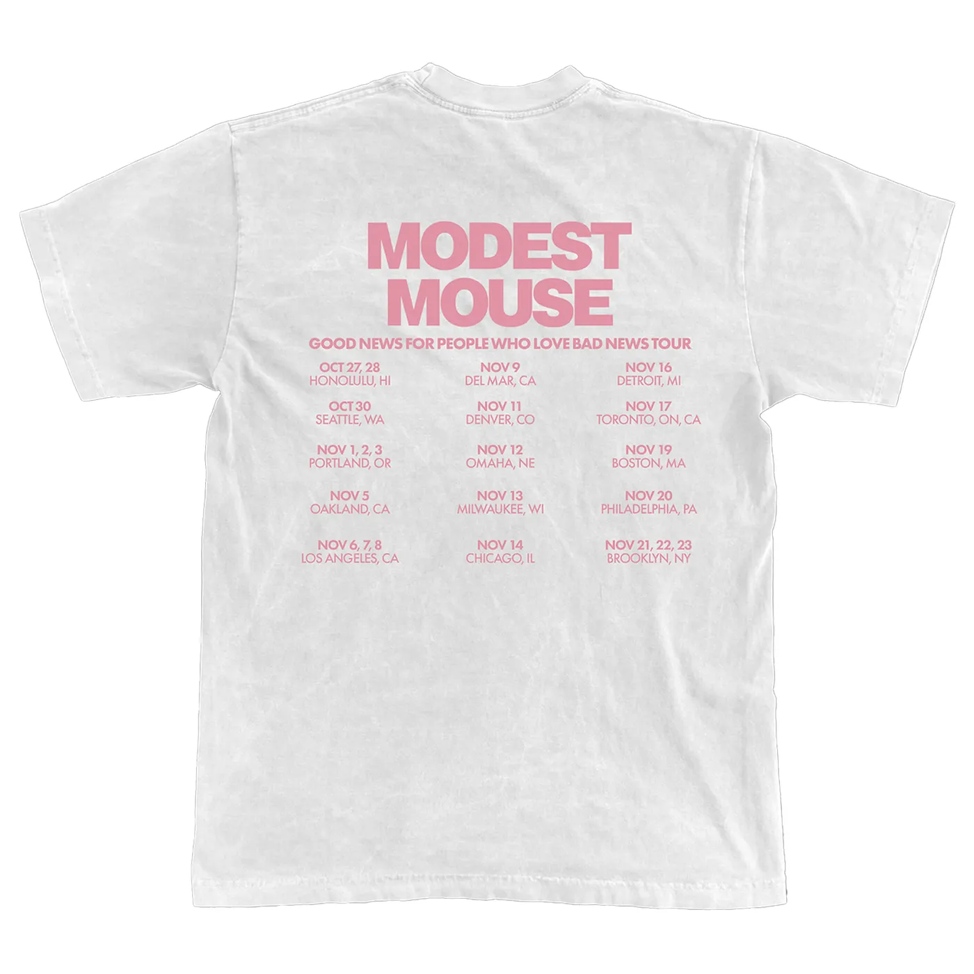 Modest Mouse Good News For People Who Love Bad News Fall Tour Tee - White