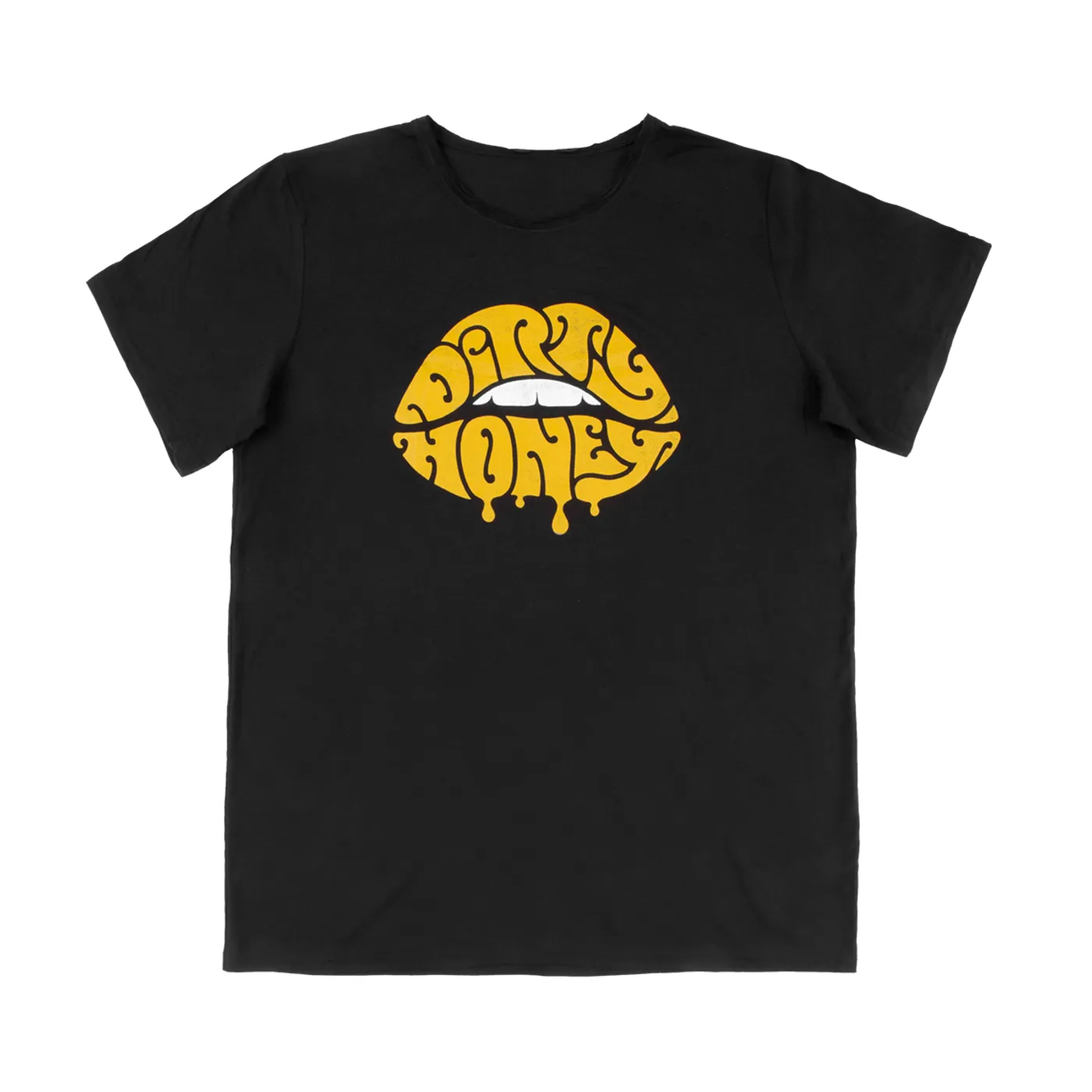 Dirty Honey Lips Distressed Neckline T-Shirt