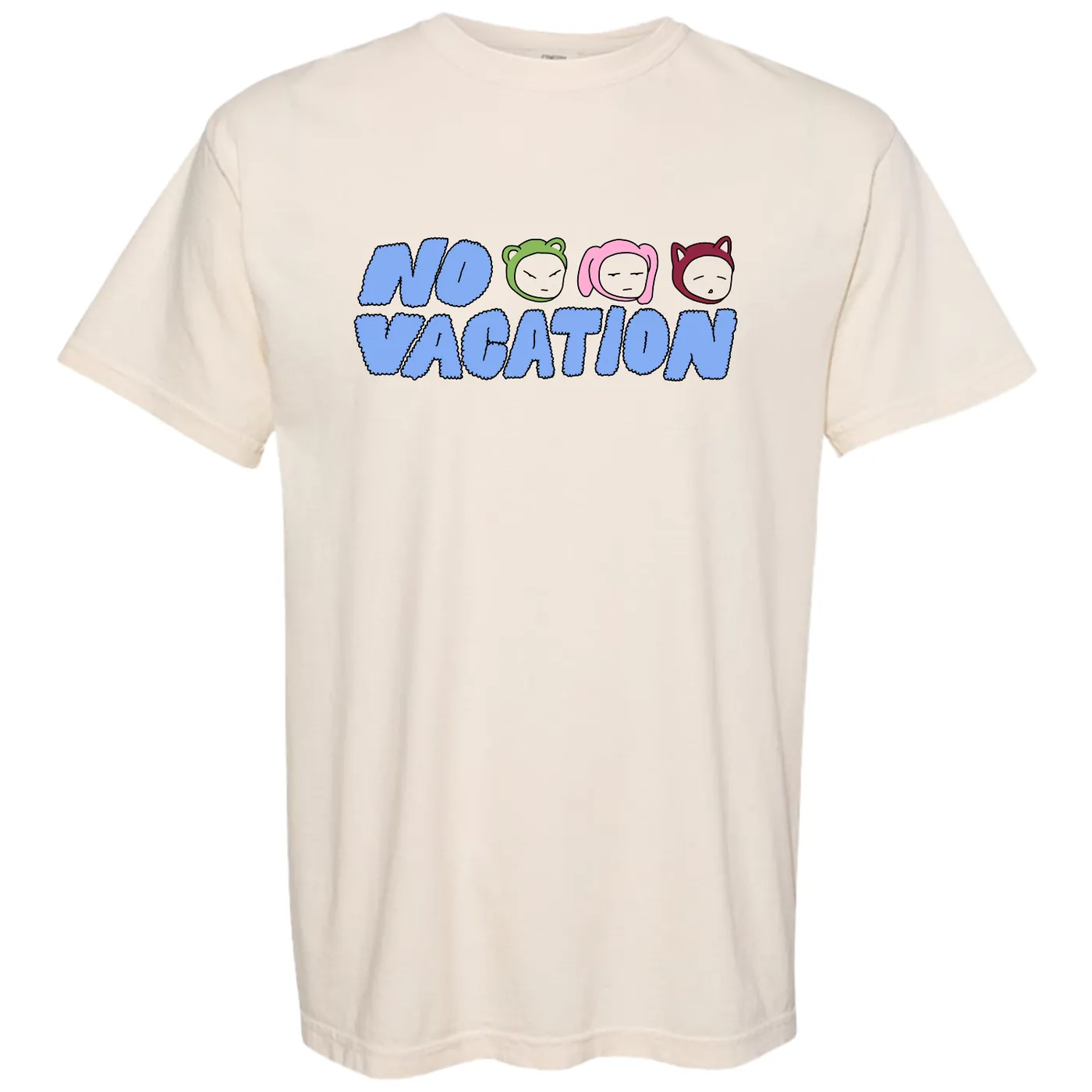 No Vacation Ivory Logo Tee