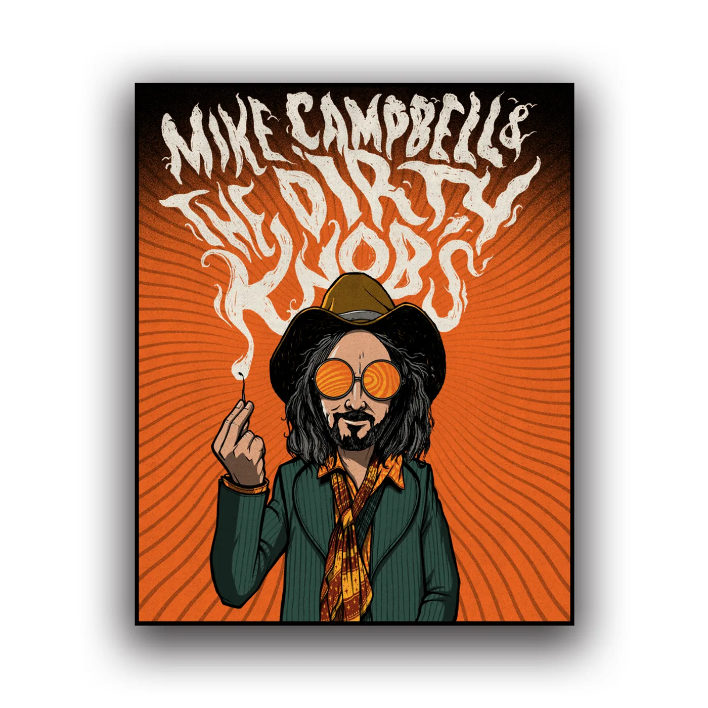 Mike Campbell & The Dirty Knobs Screen Printed Match Poster