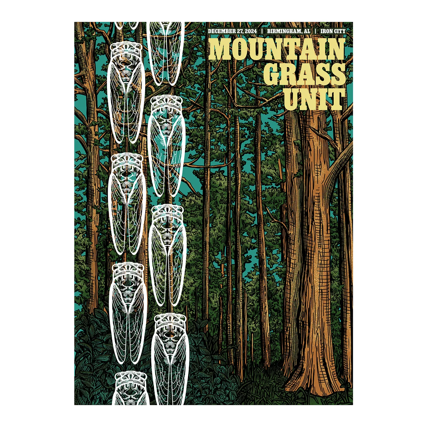 The Mountain Grass Unit Iron City - Birmingham, AL Cicada Poster