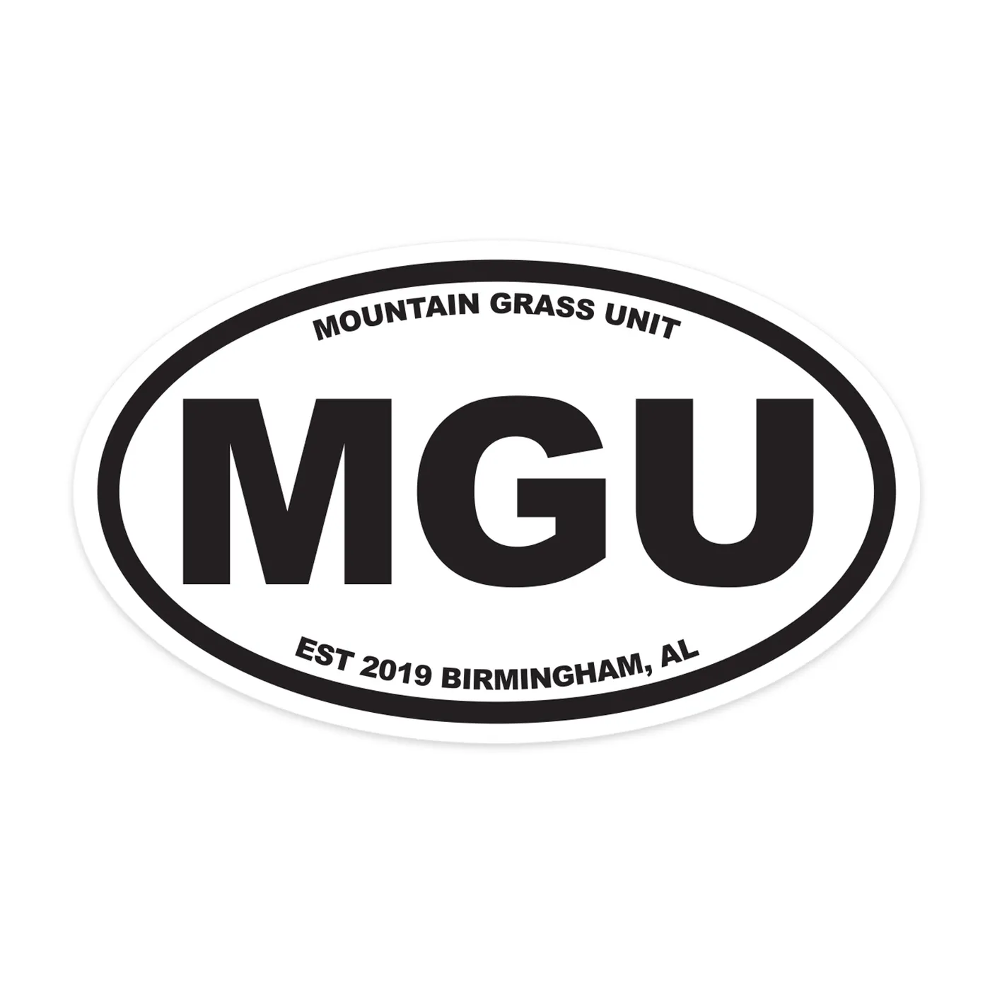 The Mountain Grass Unit MGU Oval Sticker
