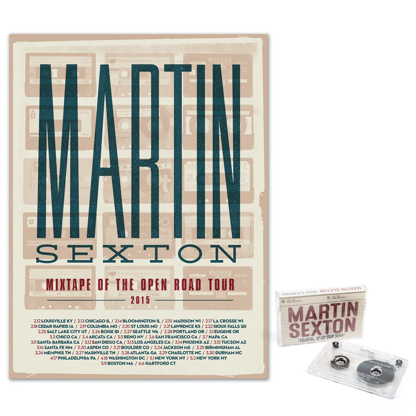 Martin Sexton Mixtape of the Open Road Cassette/Poster Combo w/ Free Download
