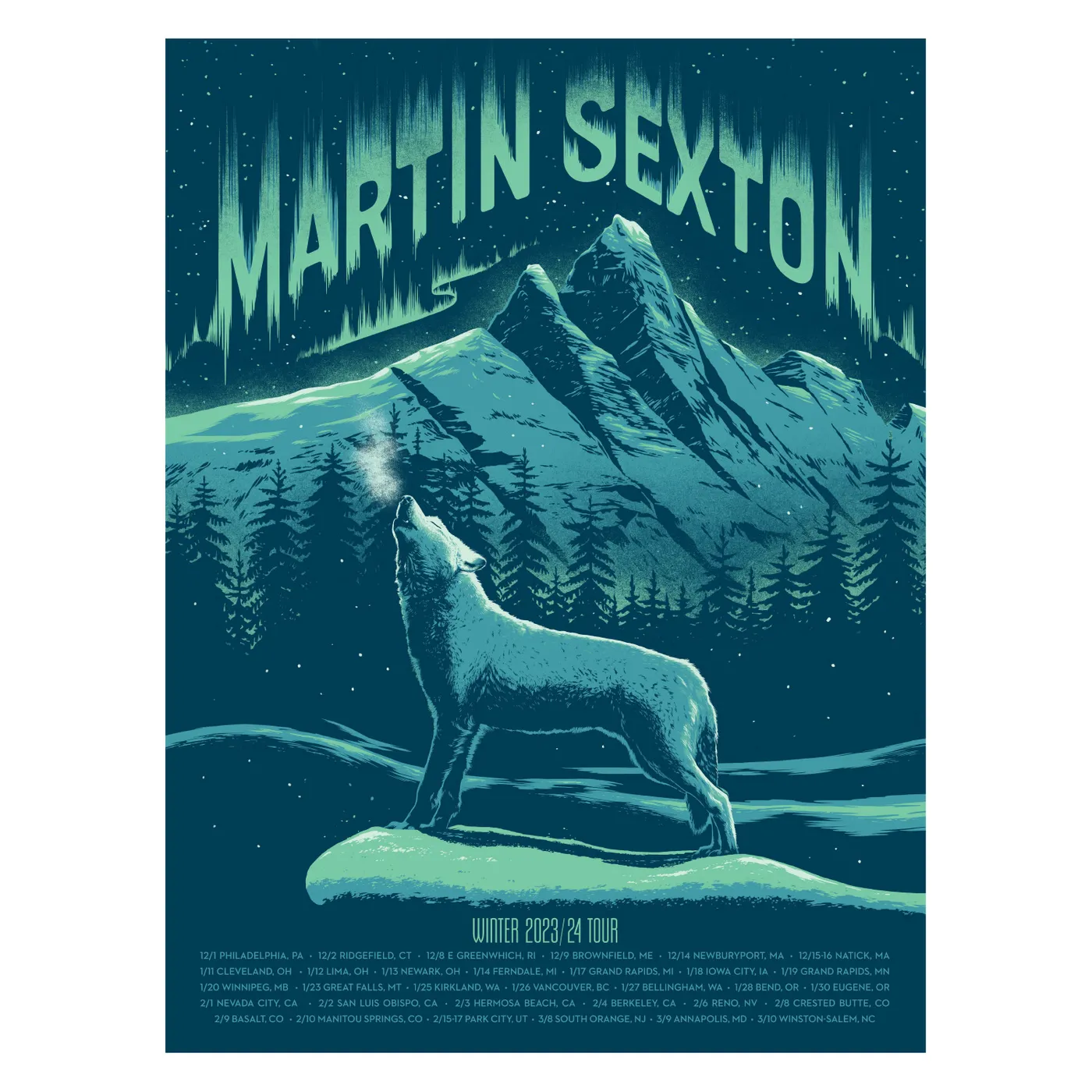 Martin Sexton Winter 2023/2024 Tour Poster