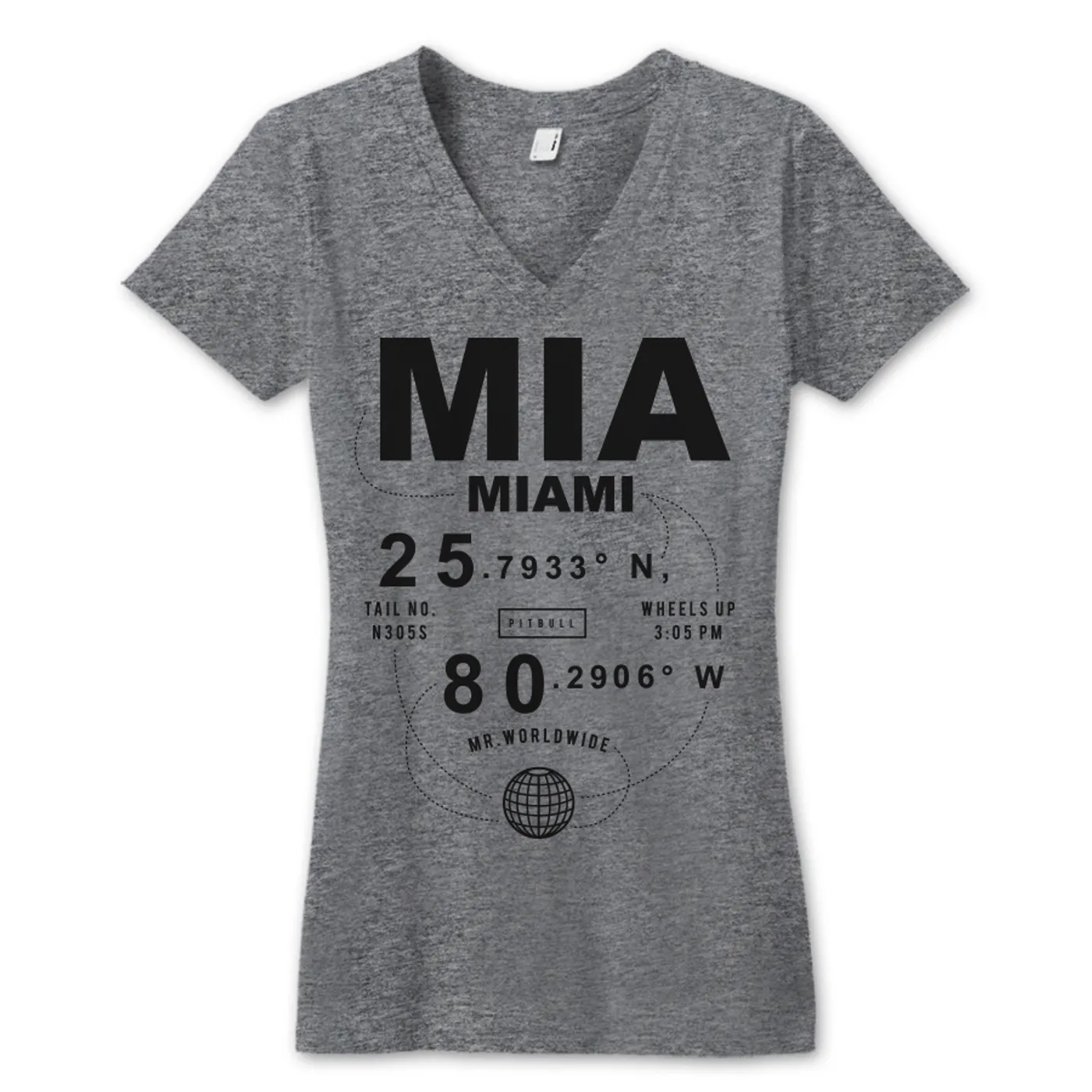 PITBULL Miami Coordinates Ladies V-Neck