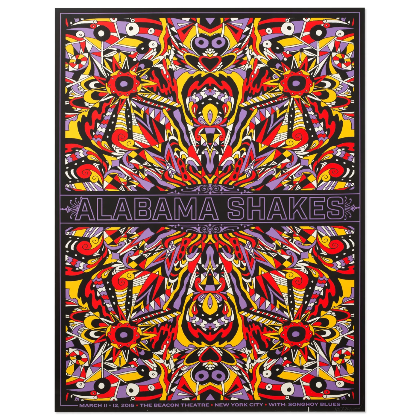 Alabama Shakes March 11 & 12, 2015. the Beacon Theatre. New York City with Songhoy Blues.  Numbered Litho