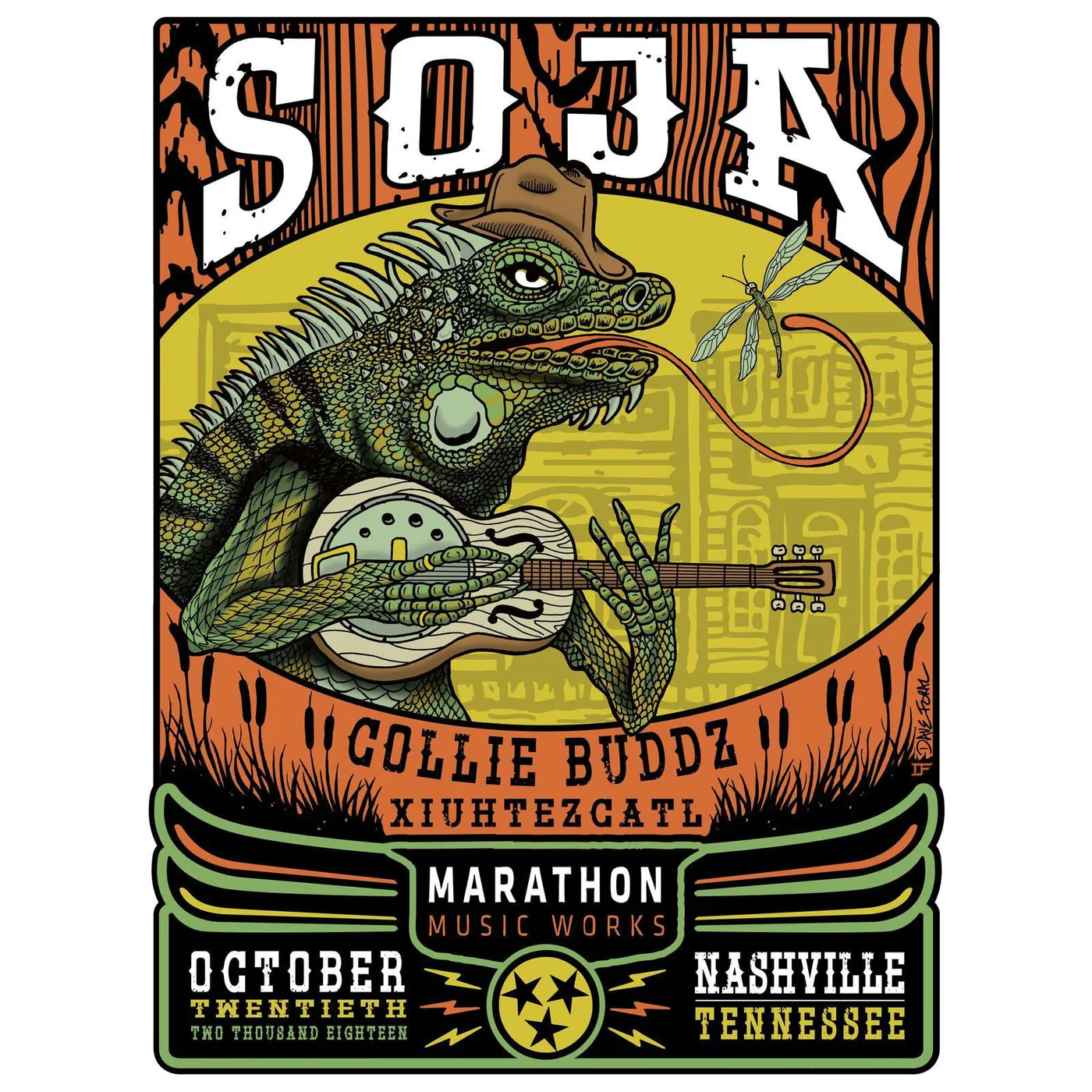 SOJA 10/20/18 Marathon Music Works / Nashville, TN Poster - Signed