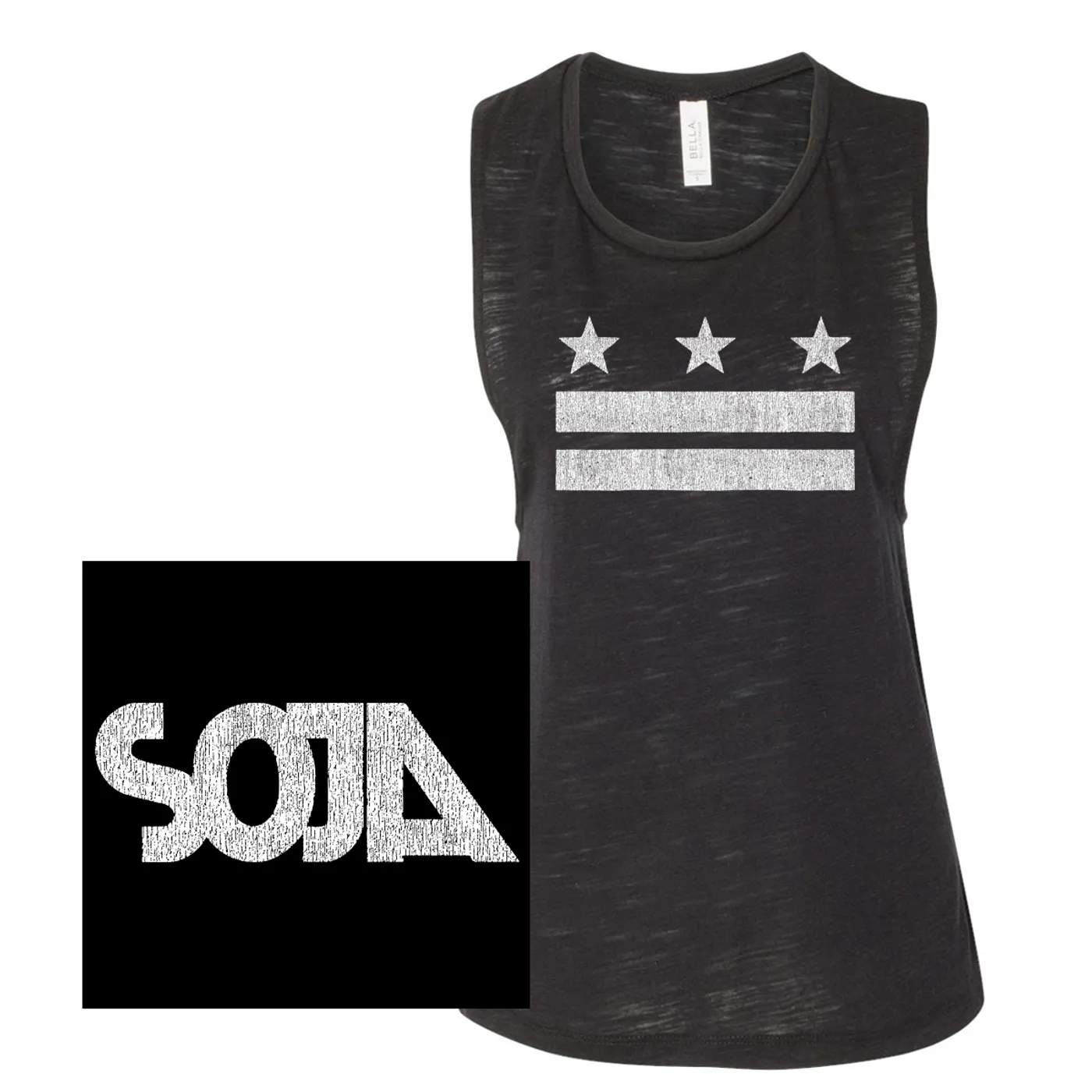 SOJA Women's Stars & Stripes Flowy Muscle Tank