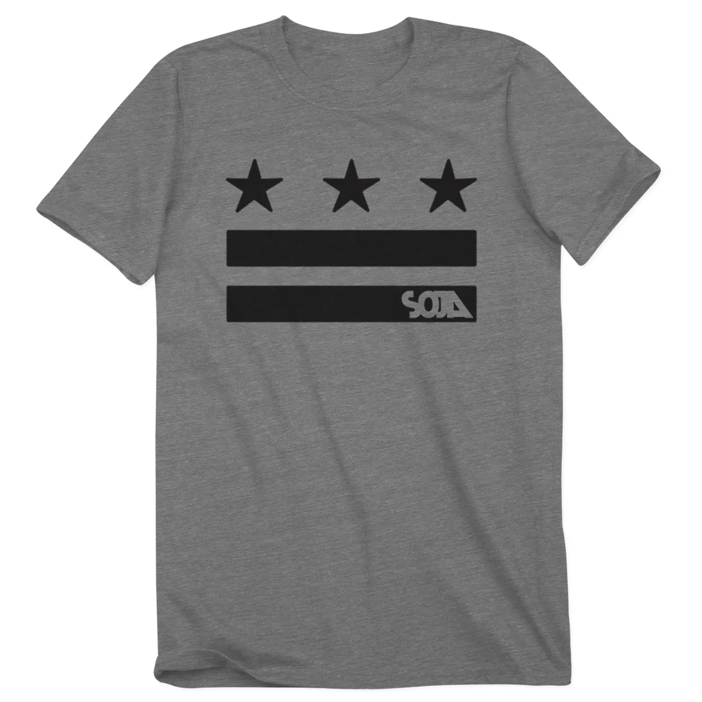 SOJA Stars & Stripes Logo Cut Out Heather Grey Tee