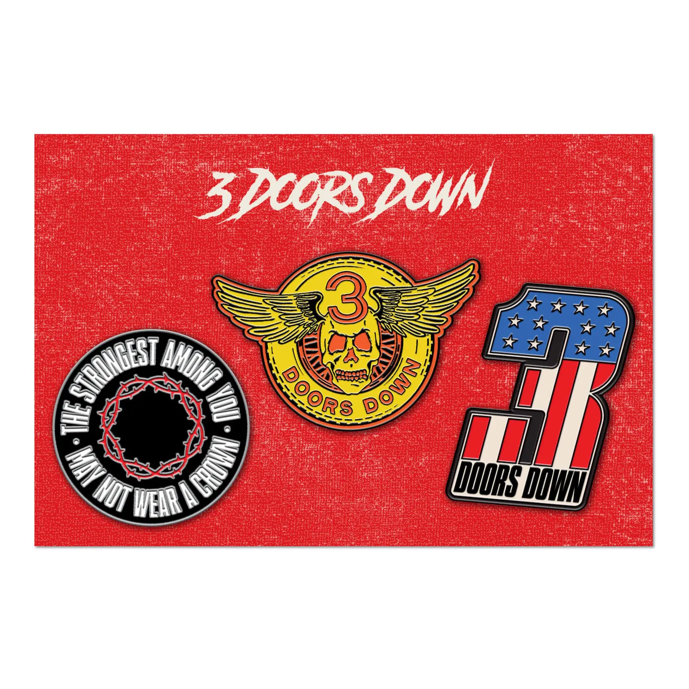 3 Doors Down 2024 Tour Enamel Pin Set