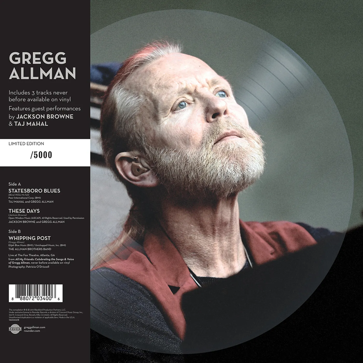 Gregg Allman Southern Blood Picture Disc