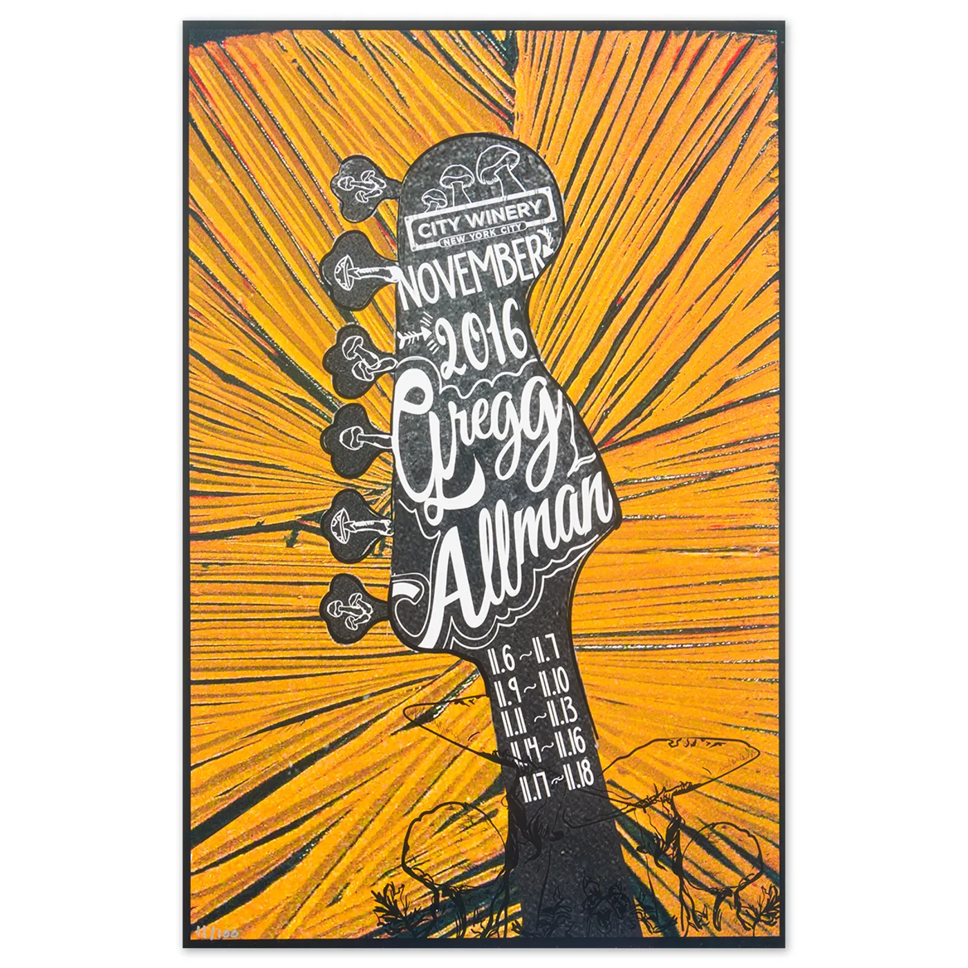 Gregg Allman New York City Winery November 2016 Poster