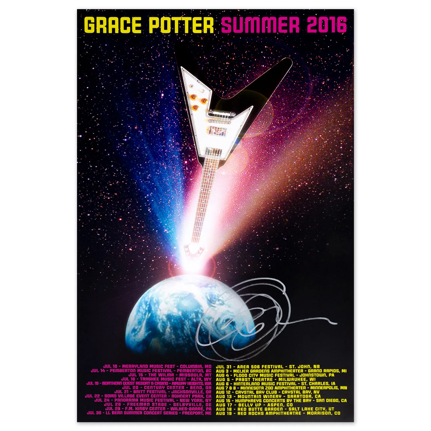 Grace Potter & The Nocturnals Signed Summer Tour 2016 Poster